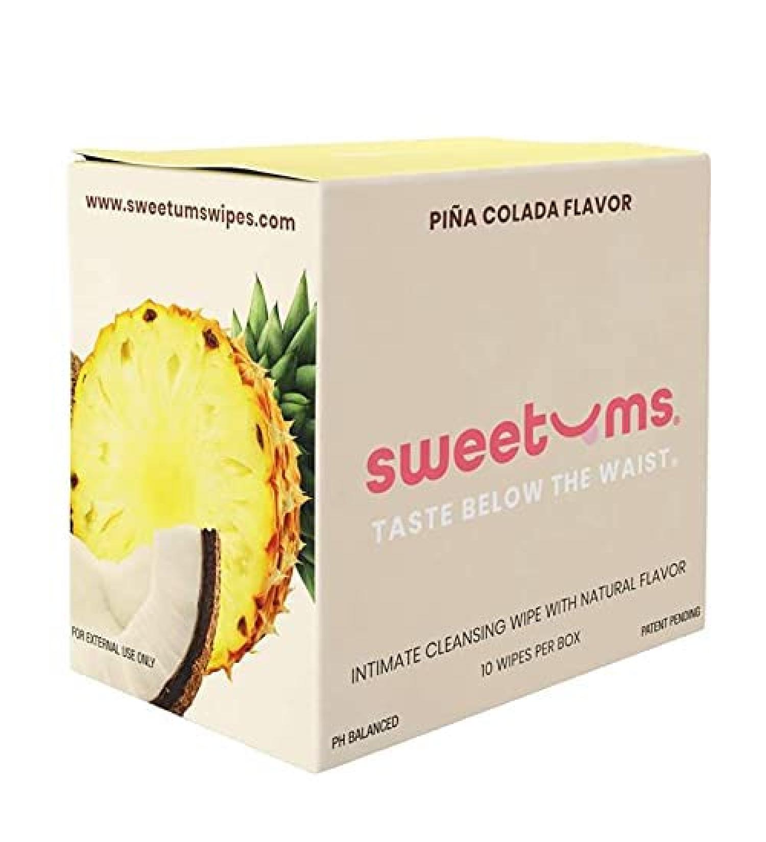 SWEETUMS Feminine Wipes for Women - pH Balanced Intimate Wipes, Pack of 10 (Pina Colada Flavor) - Buy Online on GoSupps.com
