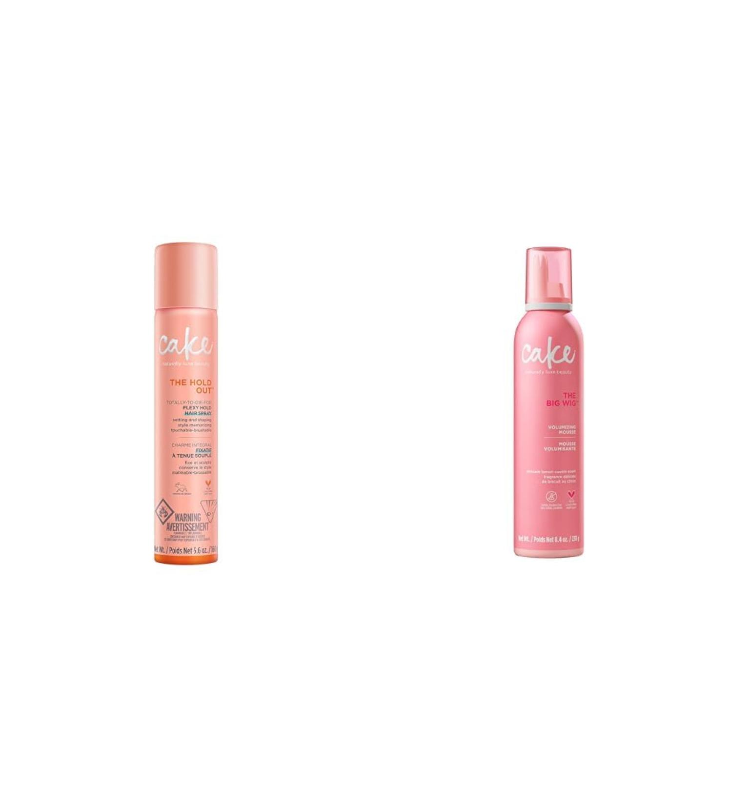 Cake Beauty Hairspray & Mousse Bundle - Flexible Hold & Volume Hairspray with Vitamin E & Abyssinian Oil plus Big Wig Volumizing Mousse - Buy Online on GoSupps.com