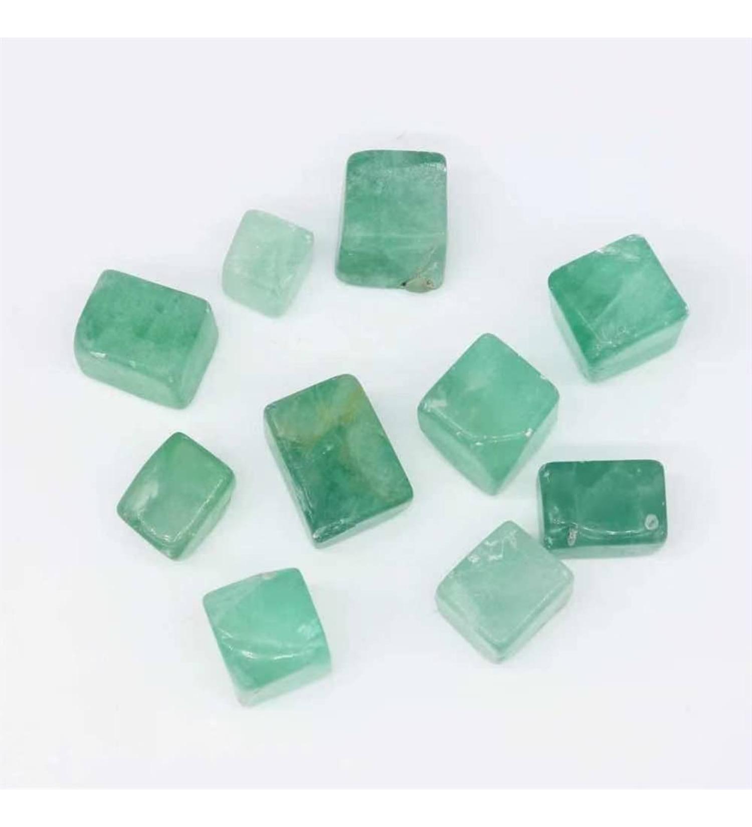 18mm-22mm Natural Green Fluorite Cube TumblesStone Gift for Decoration 5pc Can be Used for JZIGTDEM - Buy Online on GoSupps.com