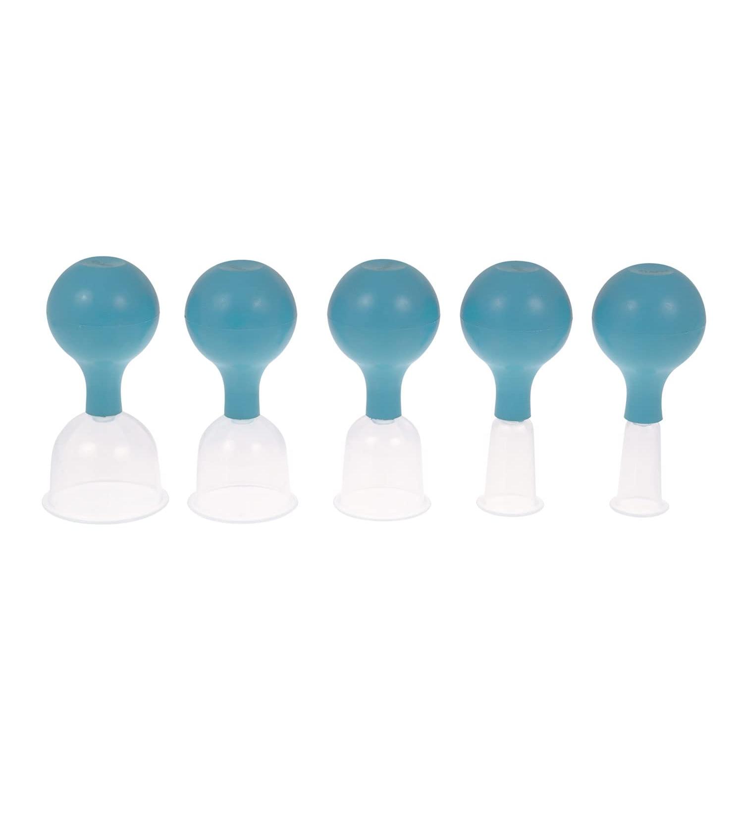 Set of 5 Light Blue Plastic Cupping Glasses - All Sizes | International Shipping - Buy Online on GoSupps.com