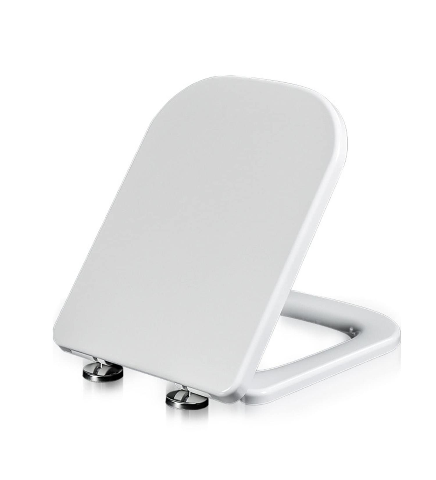 Toilet Seats Soft Close White Loo Lid Quick Release Easy to Clean Bathroom Lid Square Toilet Seats 04D-PP Material (Width 36 Length 44-47) D Little Surprise - Buy Online on GoSupps.com