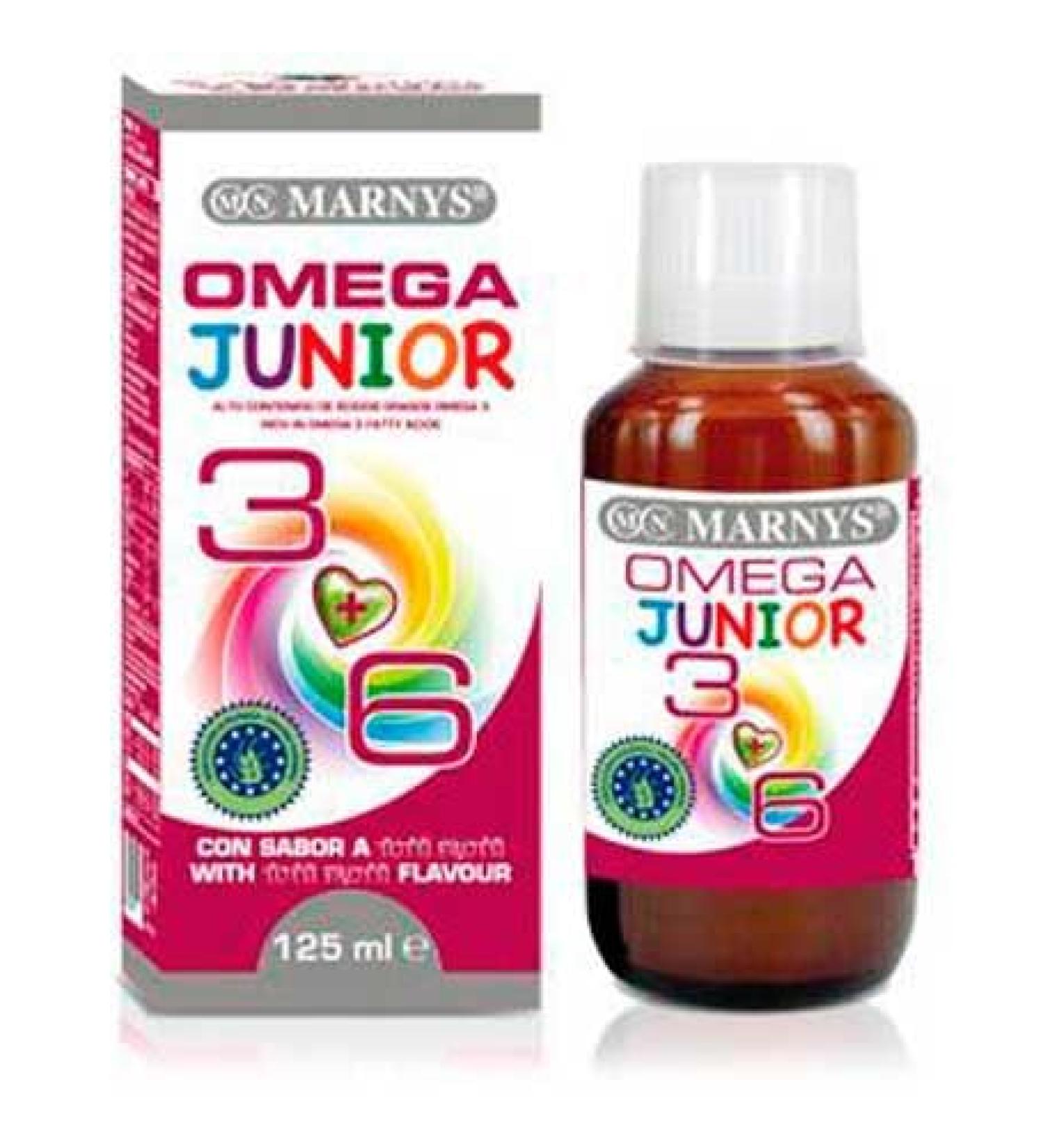 MARNYS OMEGA 3 y 6 junior is a drinkable formula that supplements the daily diet It is used as advised on the label The capacity is 125 ml which means it fits naturally in modern