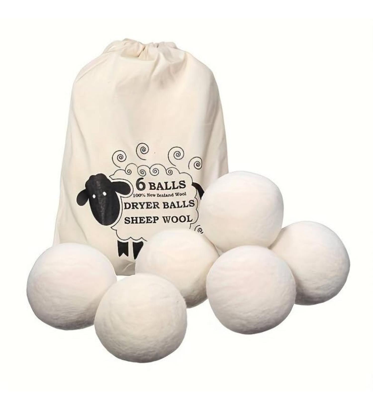 100% Organic Wool Dryer Balls from New Zealand | Natural Fabric Softener | Reusable & Eco-Friendly | Reduces Wrinkles & Drying Time (Pack of 6 - Buy Online on GoSupps.com