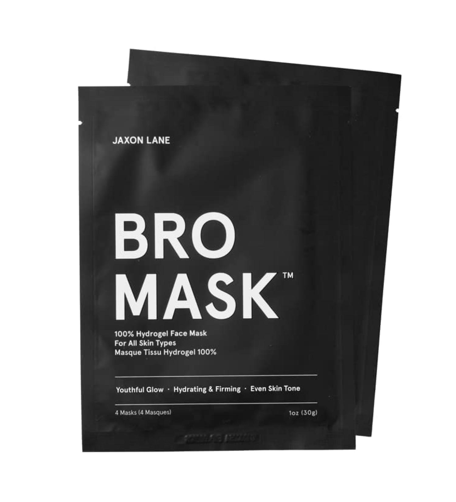 Jaxon Lane BRO MASK for Men | 2 Pc. Hydrating Anti Aging Sheet Masks with Vitamin C, E, Hyaluronic Acid & Collagen (4 Pack) - Face Care & Acne Treatment - Buy Online on GoSupps.com