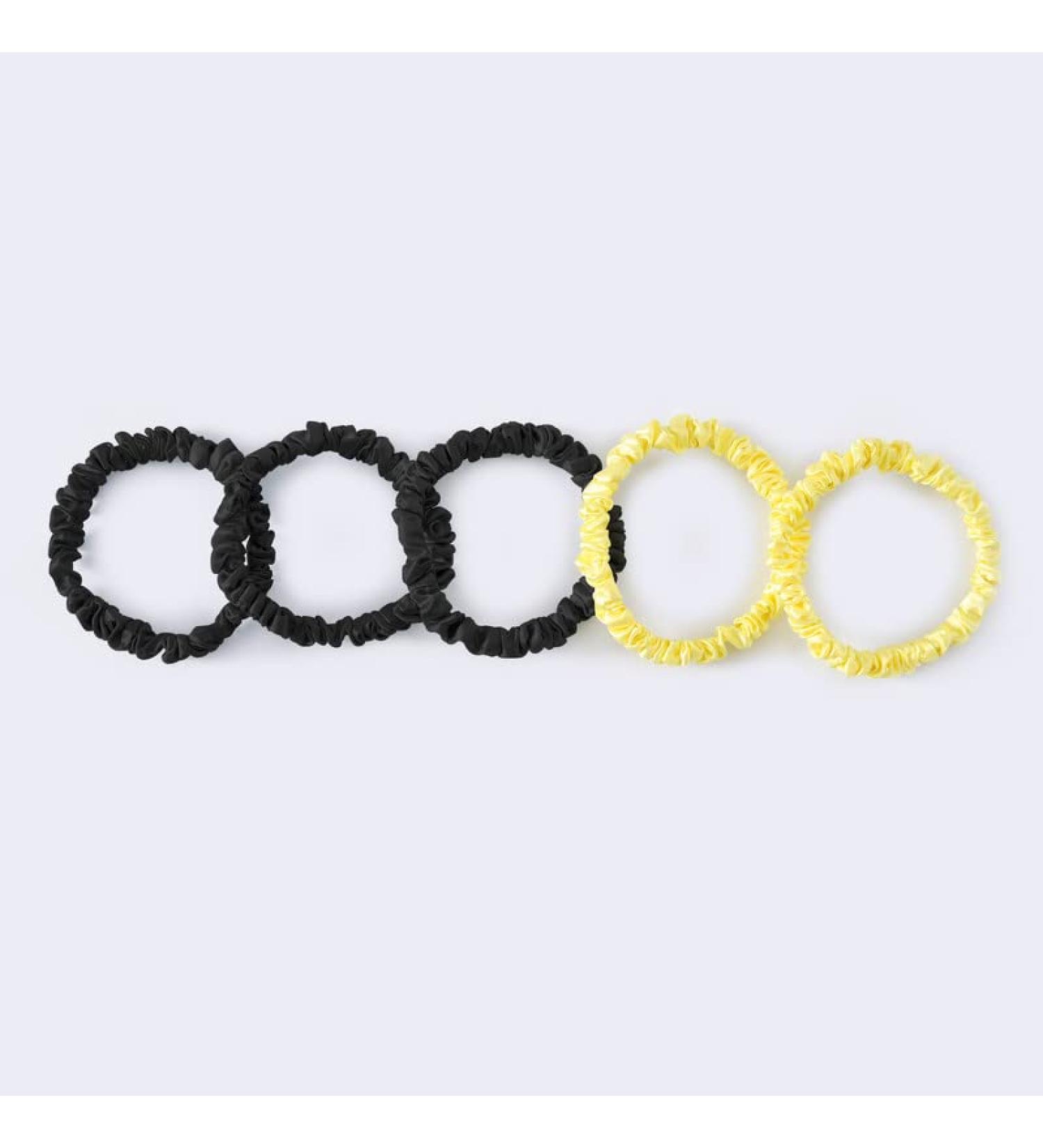 Townssilk 100% Pure Mulberry Silk Skinnie Hair Bobbles - 5pc 22 Momme Elastic Luxury Hair Ties - Colour Combination 10 - Buy Online on GoSupps.com