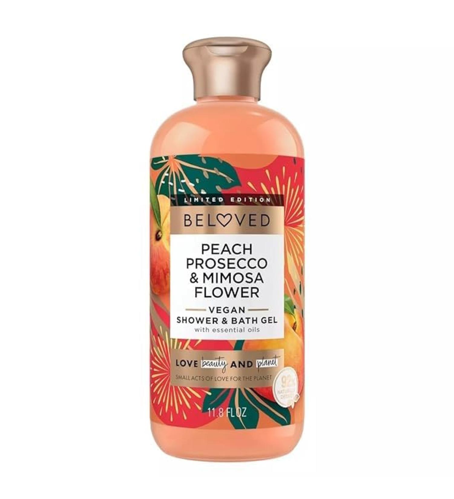 Love Beauty and Planet Vegan Shower Gel - Peach Prosecco & Mimosa Flower - 11.8 oz with Essential Oils | International Shipping - Buy Online on GoSupps.com