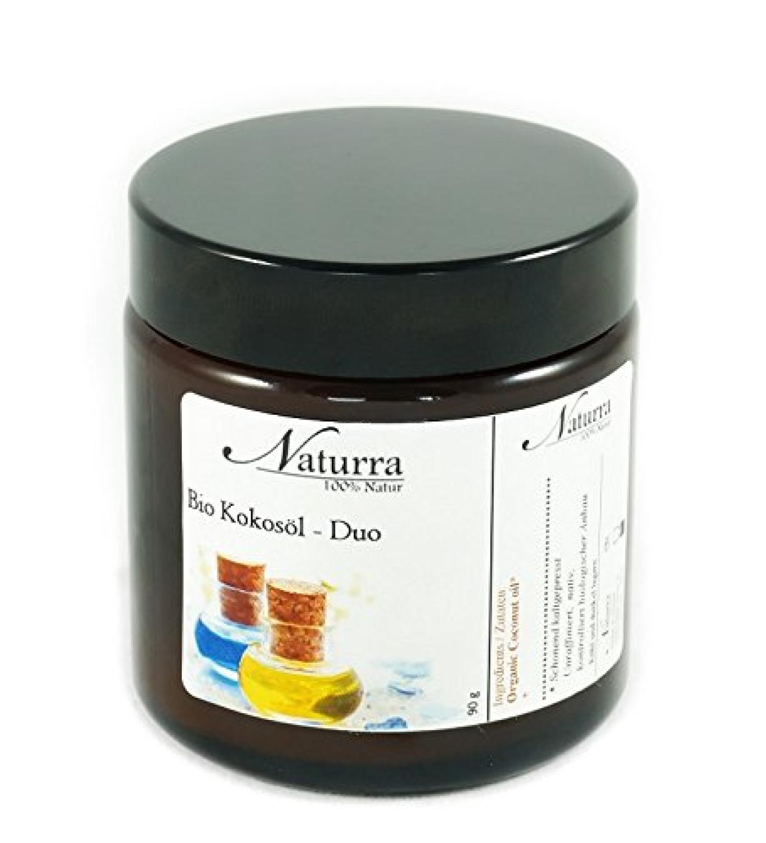Naturra Organic Coconut Oil Duo with Black Cumin Oil - 100g Glass Jar | Premium Natural Skincare & Health Benefits - Buy Online on GoSupps.com