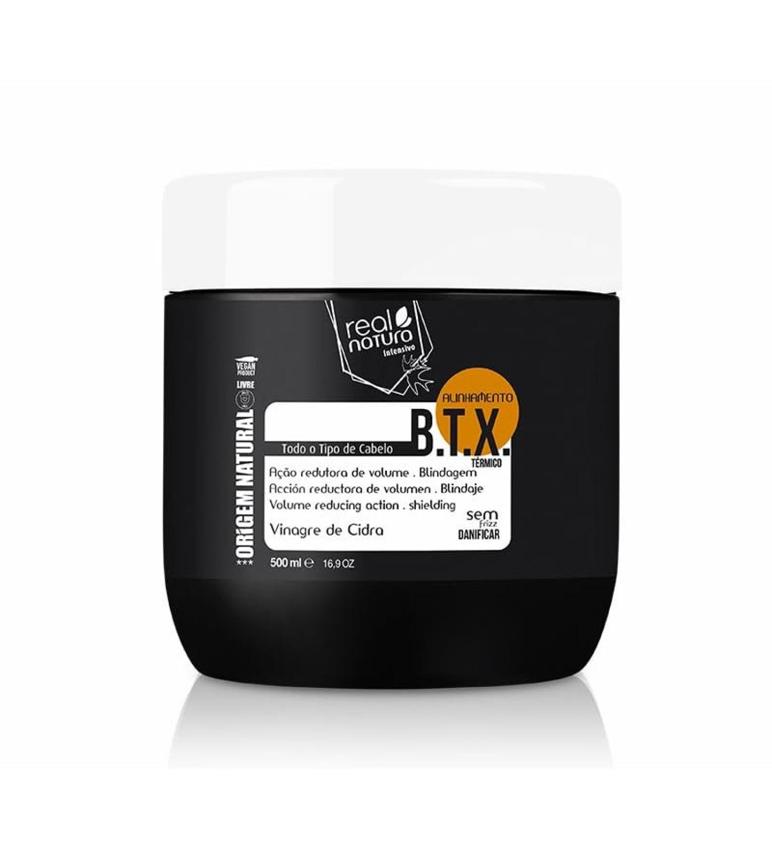 Real Natura - B.T.X. Alignment Cream - Intense and Long-Lasting Smoothing - Repair and Nourishment - Soft and Shiny Hair - Easy to Apply - 500 ml