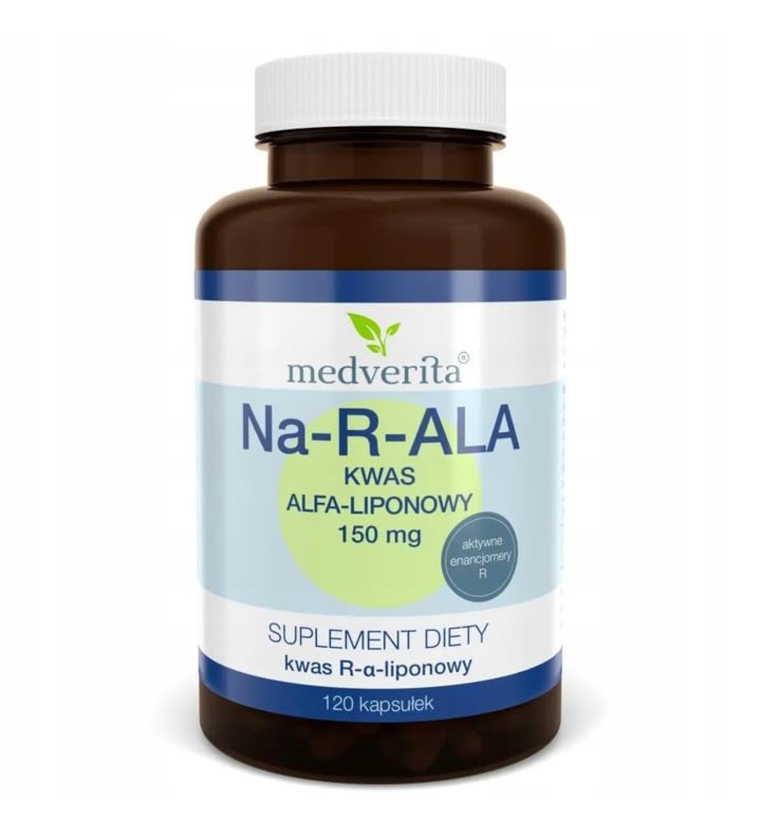 Medverita - Na-R-ALA (Alpha Lipoic Acid) - 150mg per capsule - No additives - Dietary supplement - 120 capsules