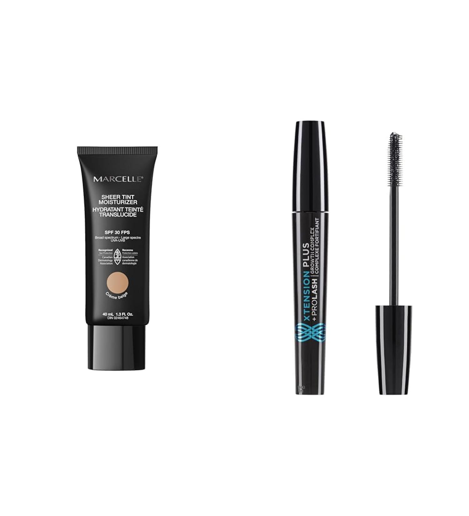 Marcelle Sheer Tint Moisturizer SPF 30 Cr me Beige & Xtension Plus + Pro Lash Growth Complex Mascara Black Lengthening and Fortifying Hypoallergenic Fragrance-Free Recognized by the CDA 9 mL - Buy Online on GoSupps.com