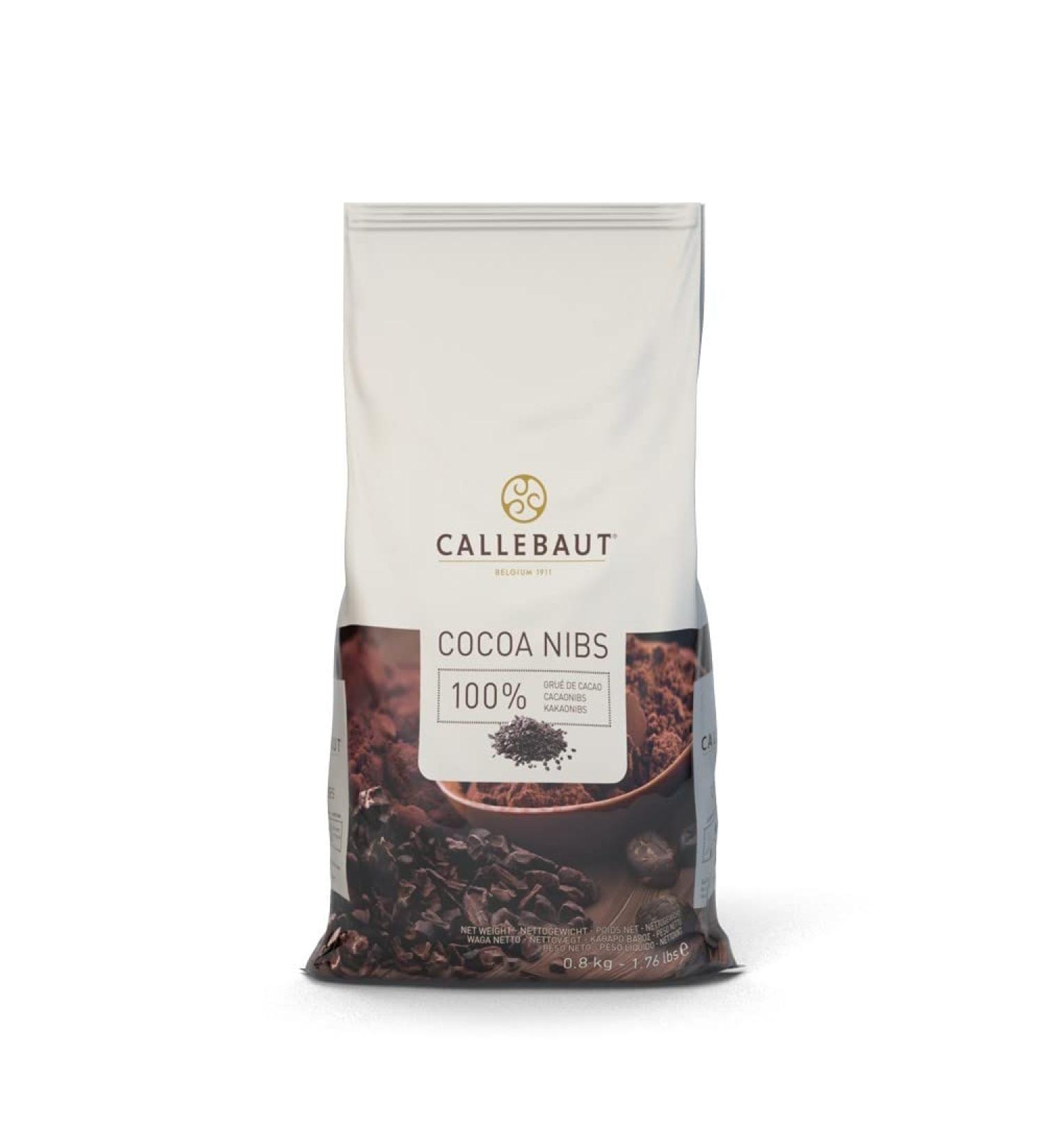 Callebaut Cocoa Nibs 100 Percent Finest Belgian Roasted Cocoa Bean Pieces 800 g - Buy Online on GoSupps.com
