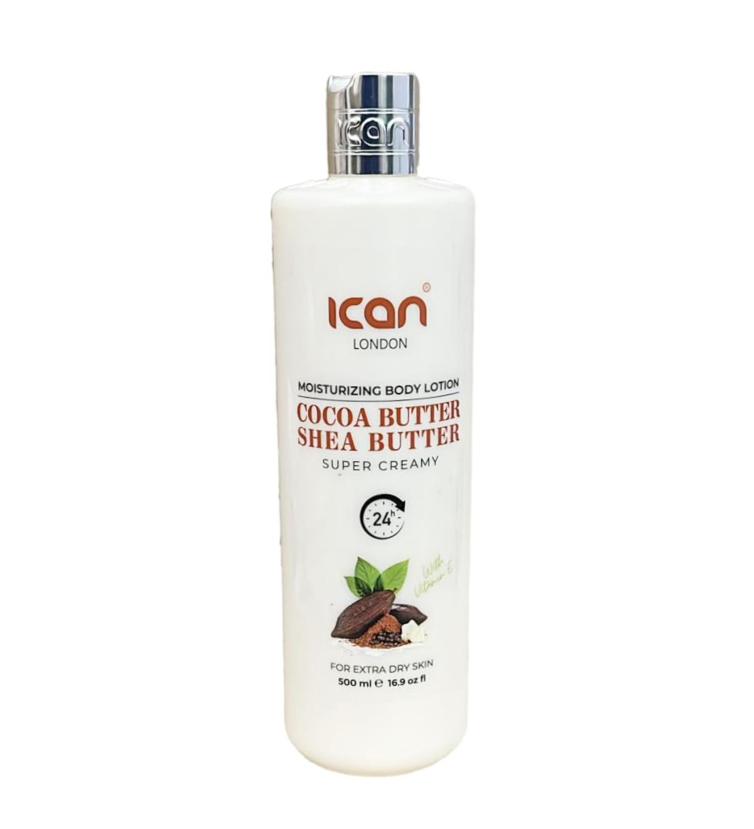 ican London Natural Cocoa Butter & Shea Butter Body Lotion 500ml - Buy Online on GoSupps.com