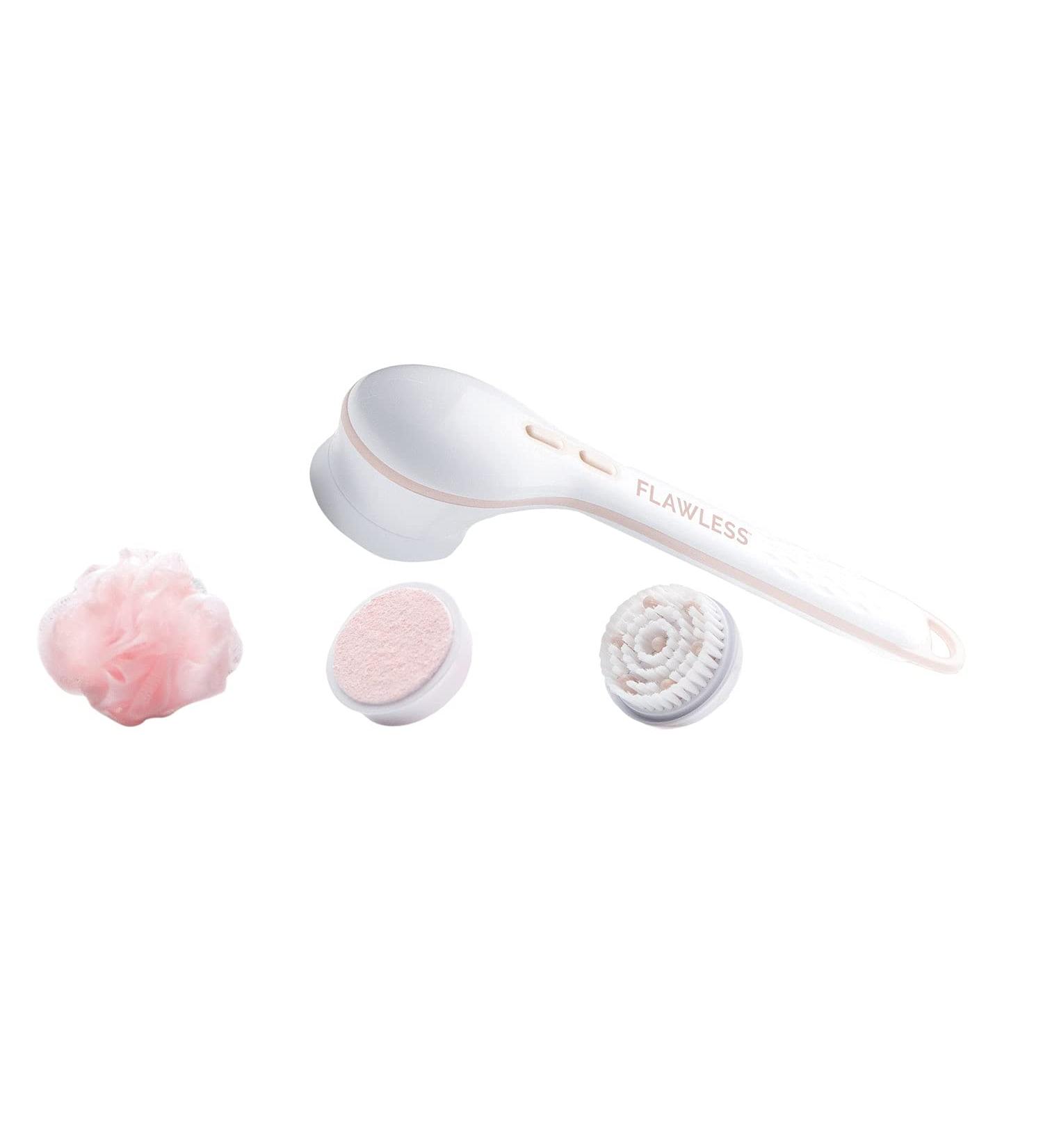 Flawless Cleanse Spa Shower Wand with 4 Attachments - Cordless Bath Brush for Cleansing, Massage, and Exfoliation - Buy Online on GoSupps.com