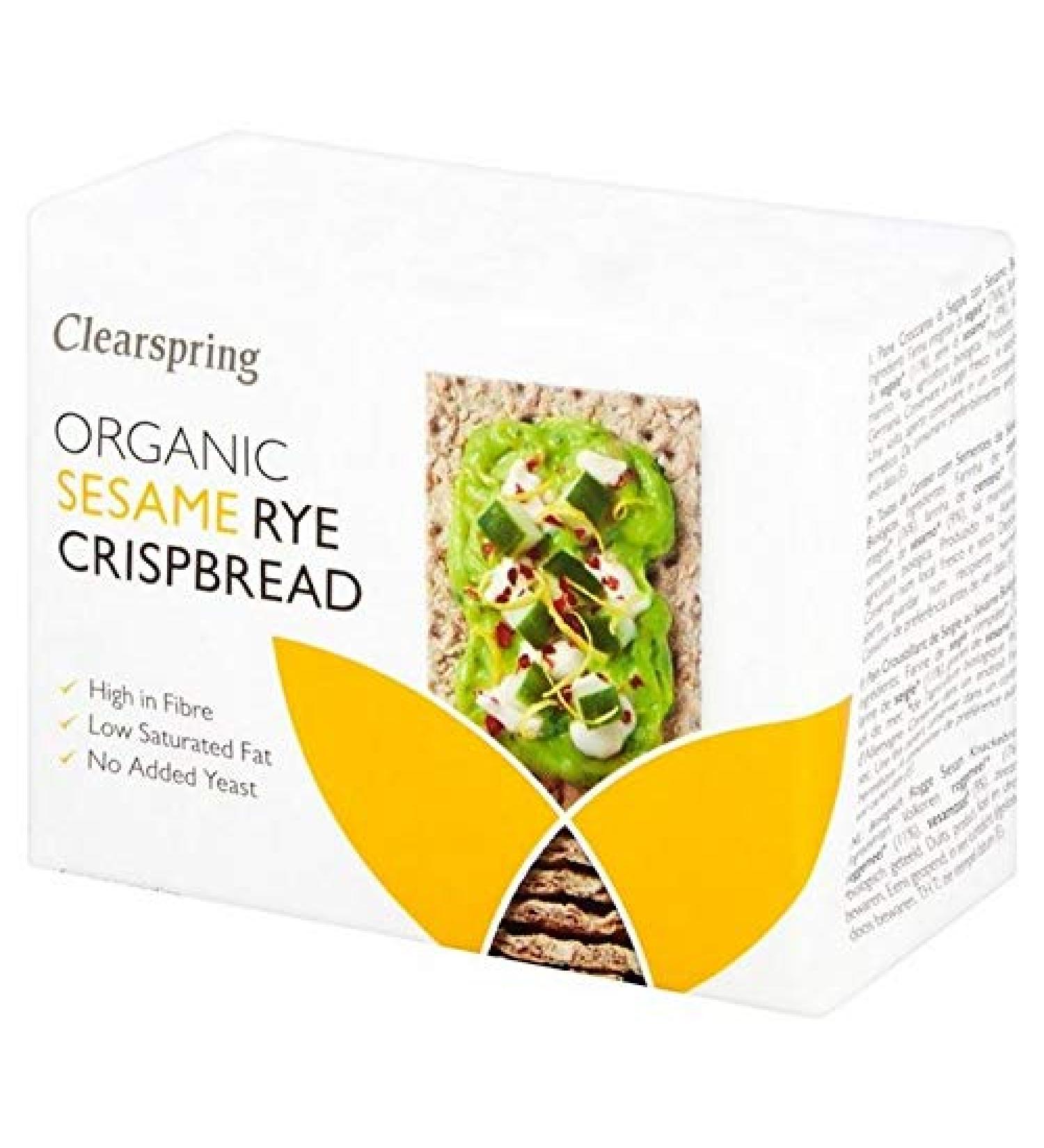 4x Clearspring Organic Rye Crispbread Sesame 200G