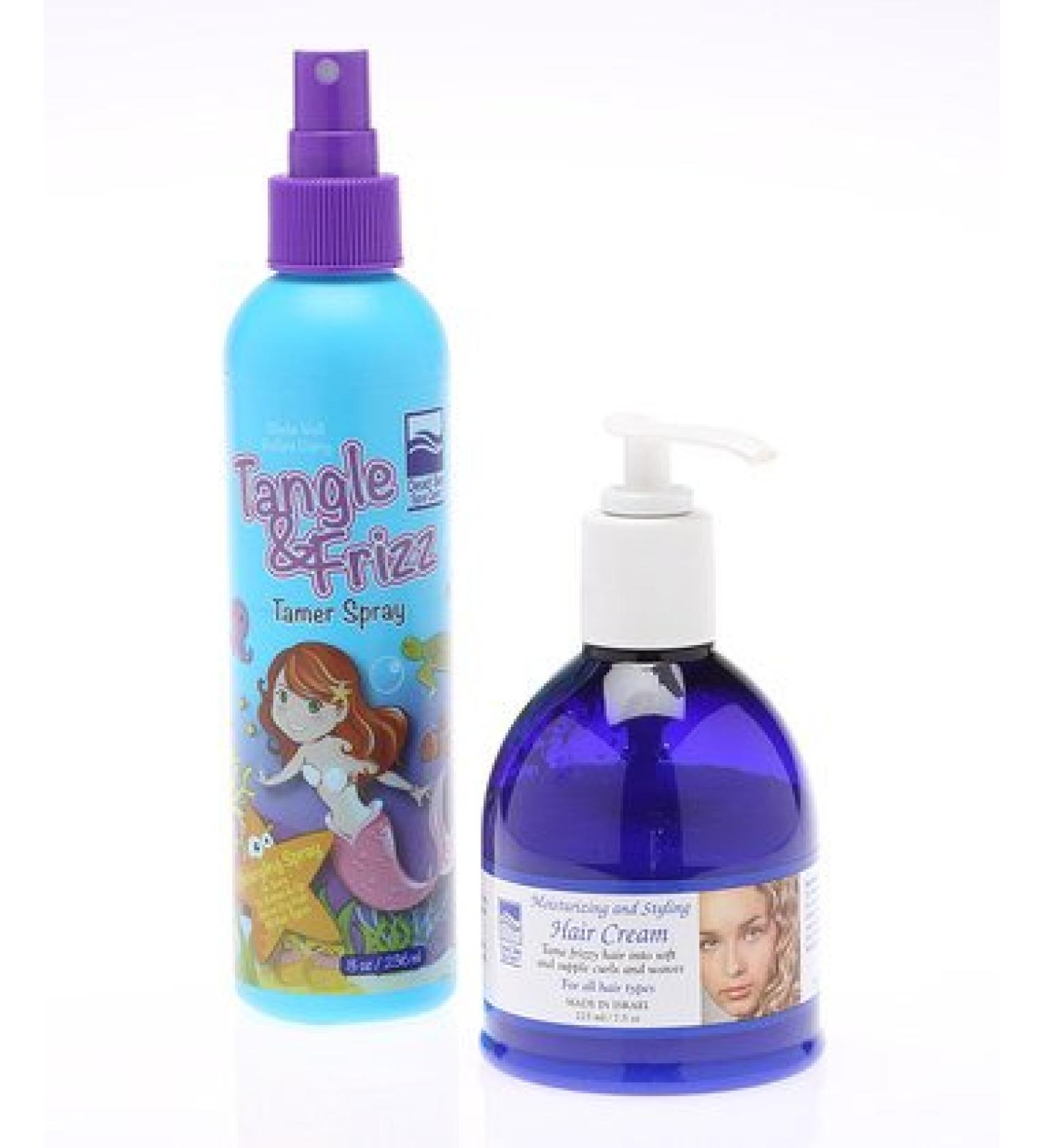 Christmas Presents: 8 oz Moisturizing Hair Cream 8 oz Tangle and Frizz Tamer Spray Dead Sea Spa Care