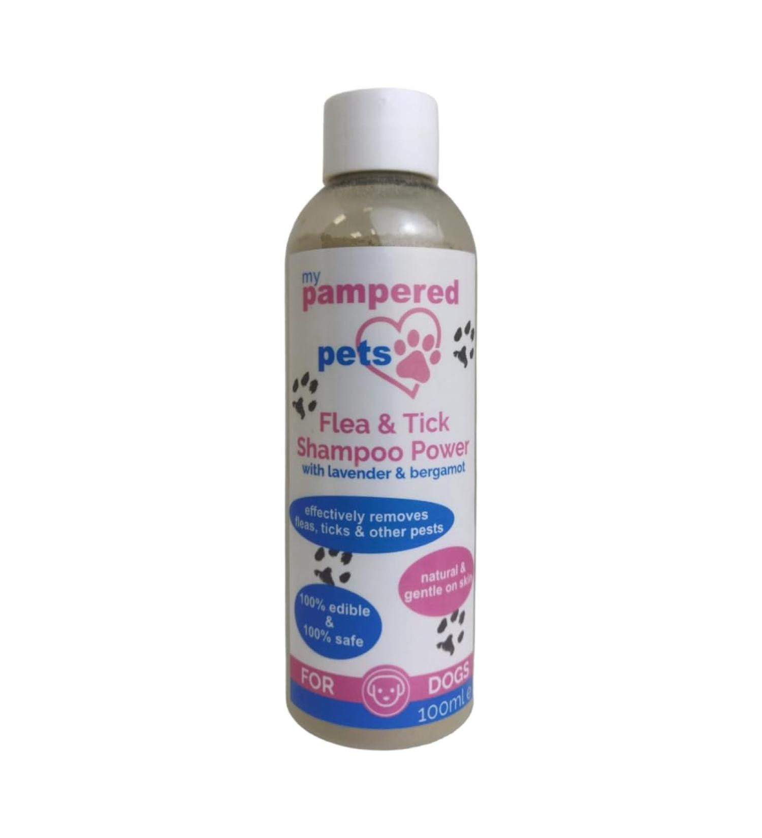Flea & Tick Shampoo Powder For Dogs | Natural Flea Treatment | Specialty Formulated For Dogs | Healthy Skin & Coats | 100% Vegan