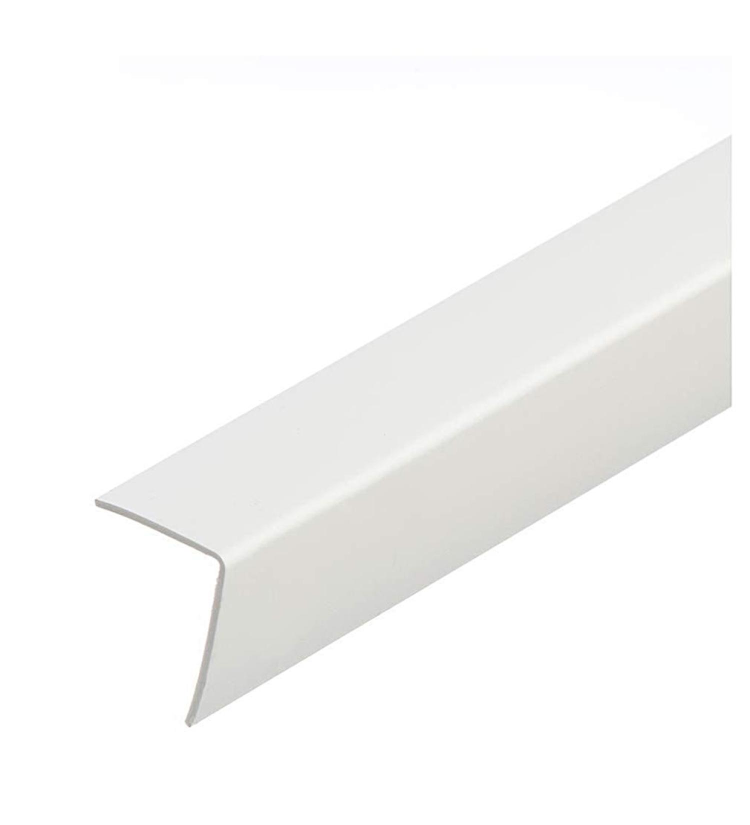 White PVC Corner 90 Degree Angle Trim Wall Guard - 25mm x 25mm x 1M - TMW Profiles - Buy Online on GoSupps.com