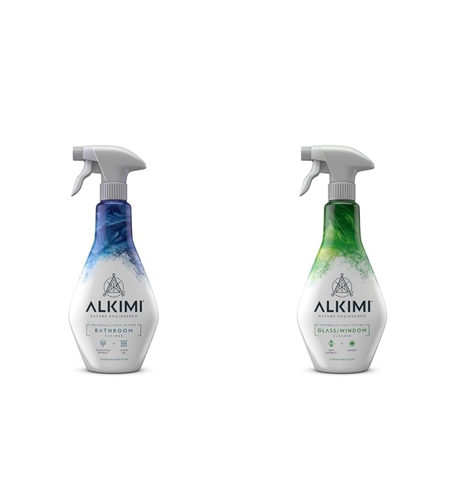 ALKIMI Bathroom Cleaner Spray Nature-Engineered Bath and Shower Cleaner Antibacterial Spray & Glass Cleaner Spray 500ml Nature-Engineered Glass and Window Cleaner Spray - Buy Online on GoSupps.com
