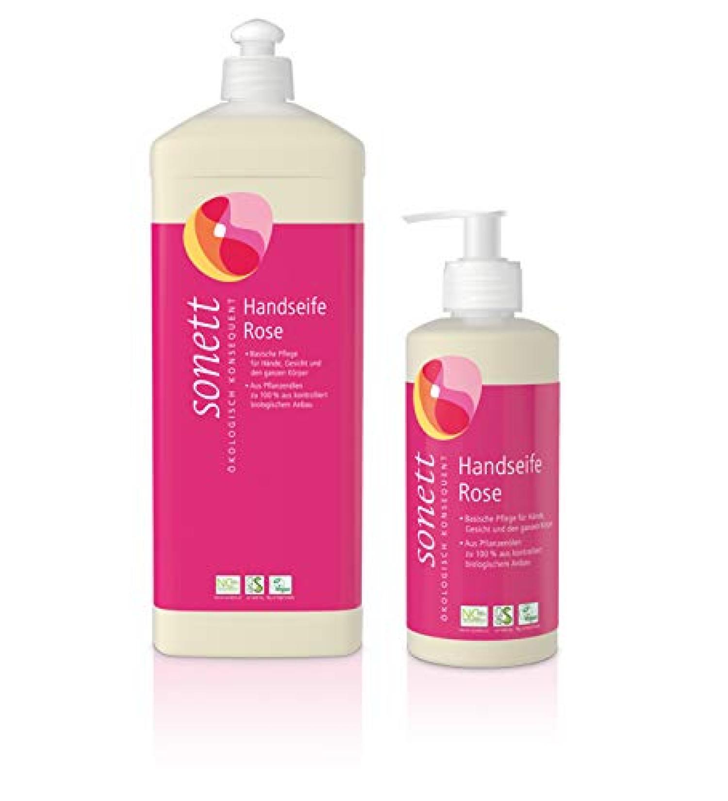 Organic Hand Soap Rose (300ml+1000ml) 2 pieces (1 pack)
