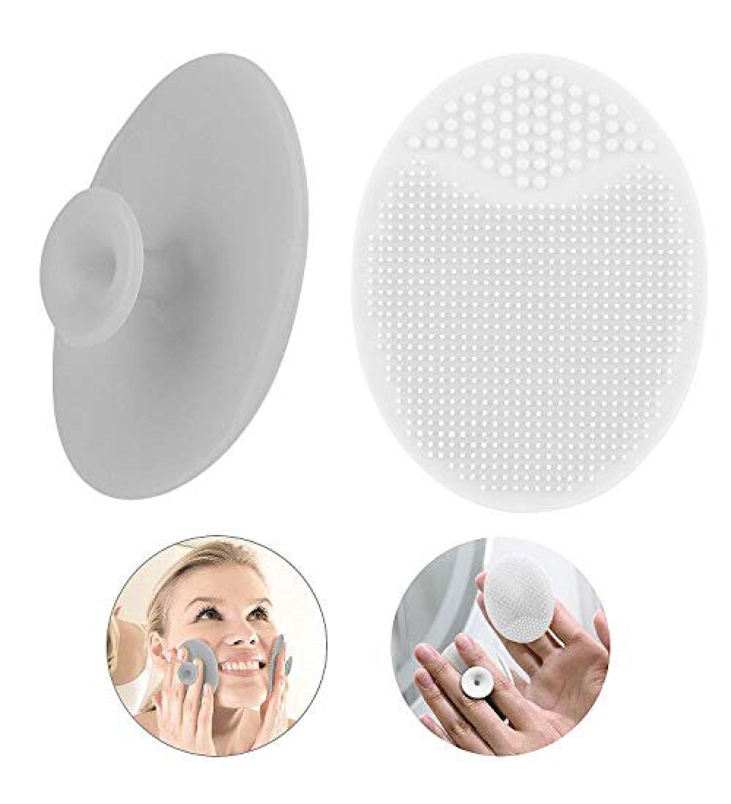 Silicone Face Scrubbers Exfoliator Brush - Facial Cleansing Blackhead Scrubber - Precision Pore Cleansing Pad - Acne Removing - 2 Pack Grey & White - Buy Online on GoSupps.com