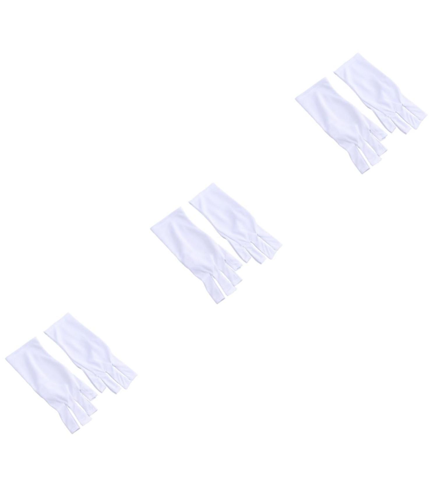 minkissy 3 Pairs Gloves Nail Shield Glove Cotton Glove Chinese Wooden Pillow Silicone Ear Display Glove Manicure Glove Sun Protection White - Buy Online on GoSupps.com