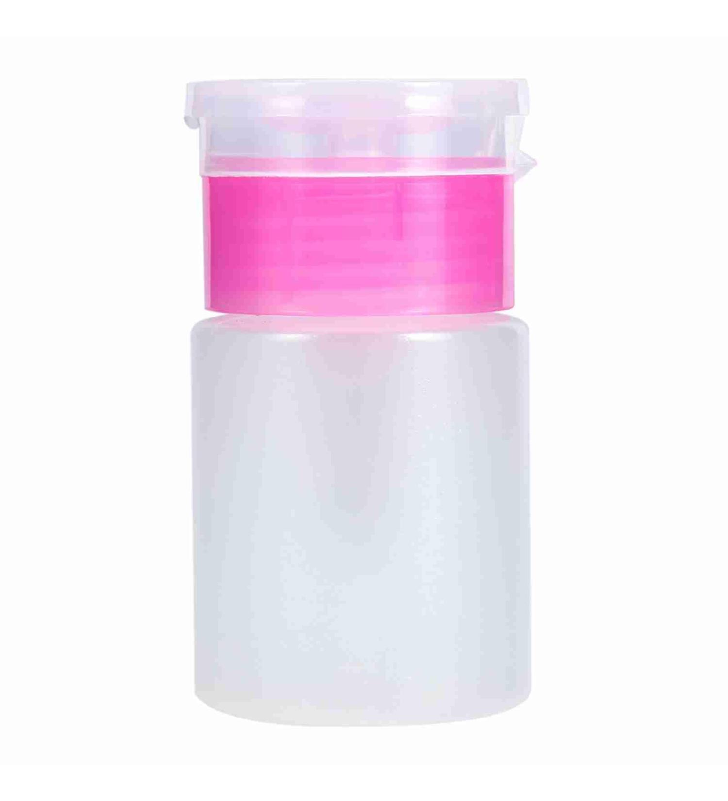 Pump Bottle Dispenser 60ml Nail Polish Remover Pump Dispenser Push Down Cleanser Bottle Empty Liquid Bottle Container for Nail Polish and Makeup Remover(Pink) - Buy Online on GoSupps.com