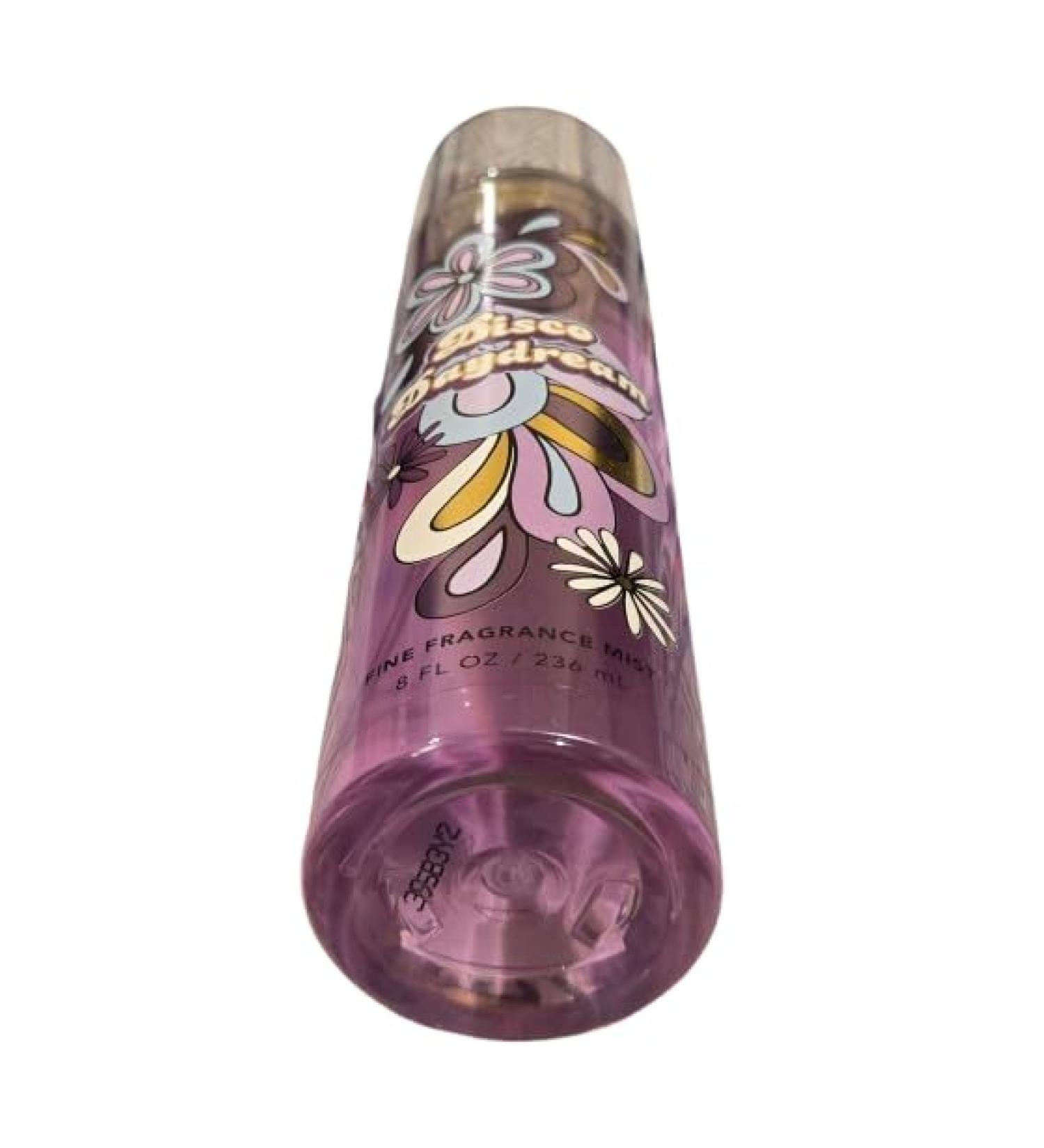Bath AND Body Disco DayDream Fine Fragrance Mist Purple Glass Bottle with Floral Design 8 FL OZ