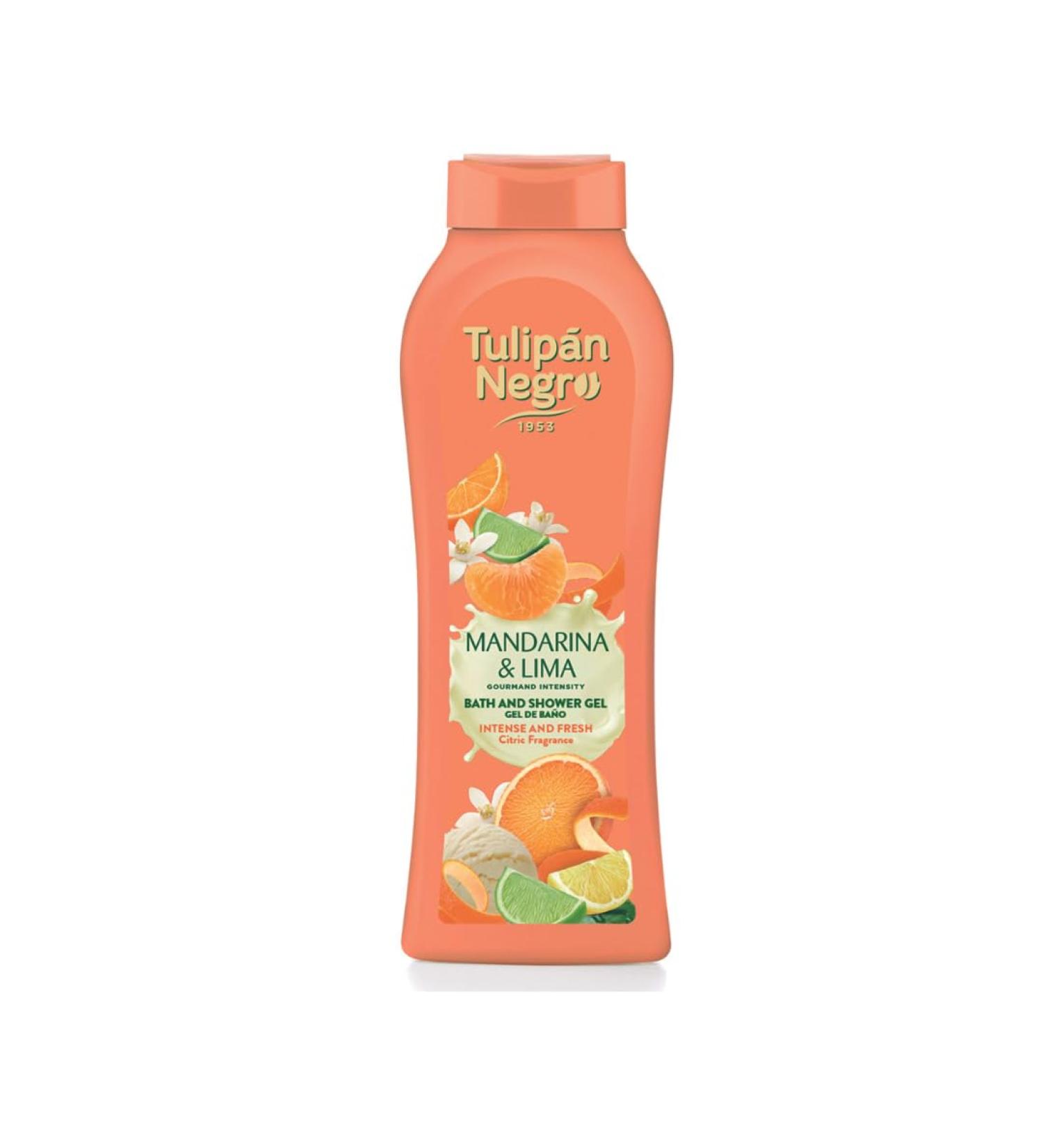 Tulipe noire Gel douche Mandarine et Citron vert 650 ml hydratation profonde avec parfum d'agrumes intense fra cheur longue dur e soin quotidien revitalisant pour tous les types de peau