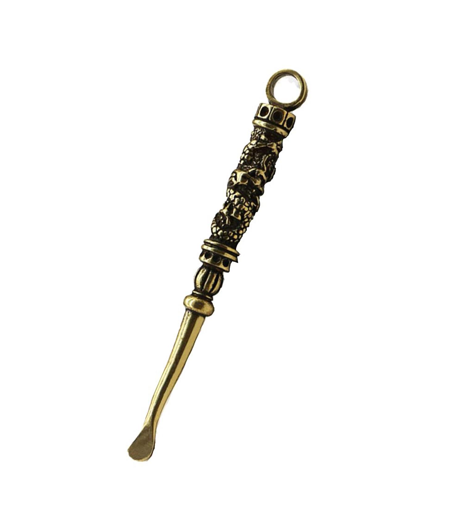 Brass Gemstone Earpick Retro Dragon Ear Wax Remover Tool - Carving Ear Pick for Ear Cleaning - Buy Online on GoSupps.com