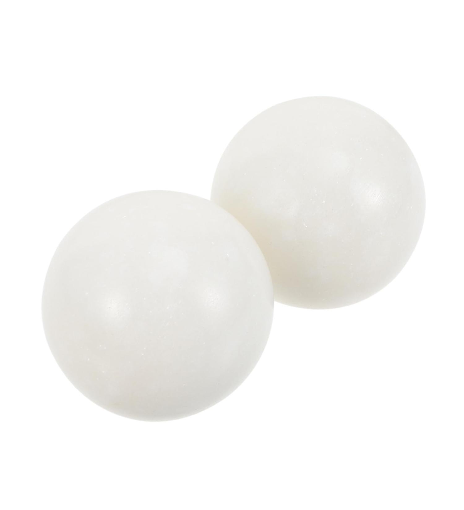 Fomiyes Marble White Chinese Massage Balls - Hand Therapy Fitness Rolling Ball 5.3x5.3cm - Buy Online on GoSupps.com