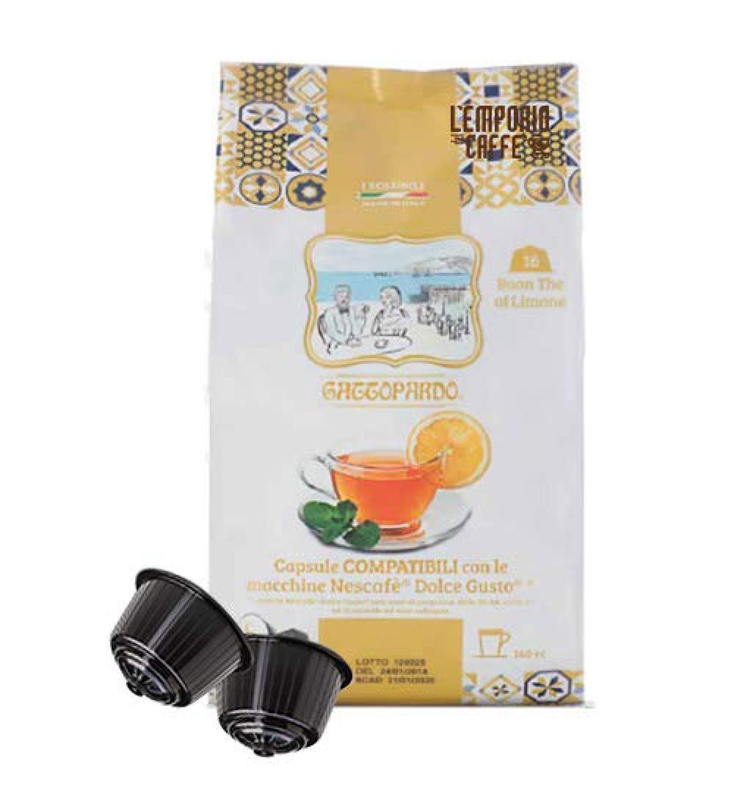 256 Gattopardo Lemon Tea Capsules Compatible with Nescafe Dolce Gusto System