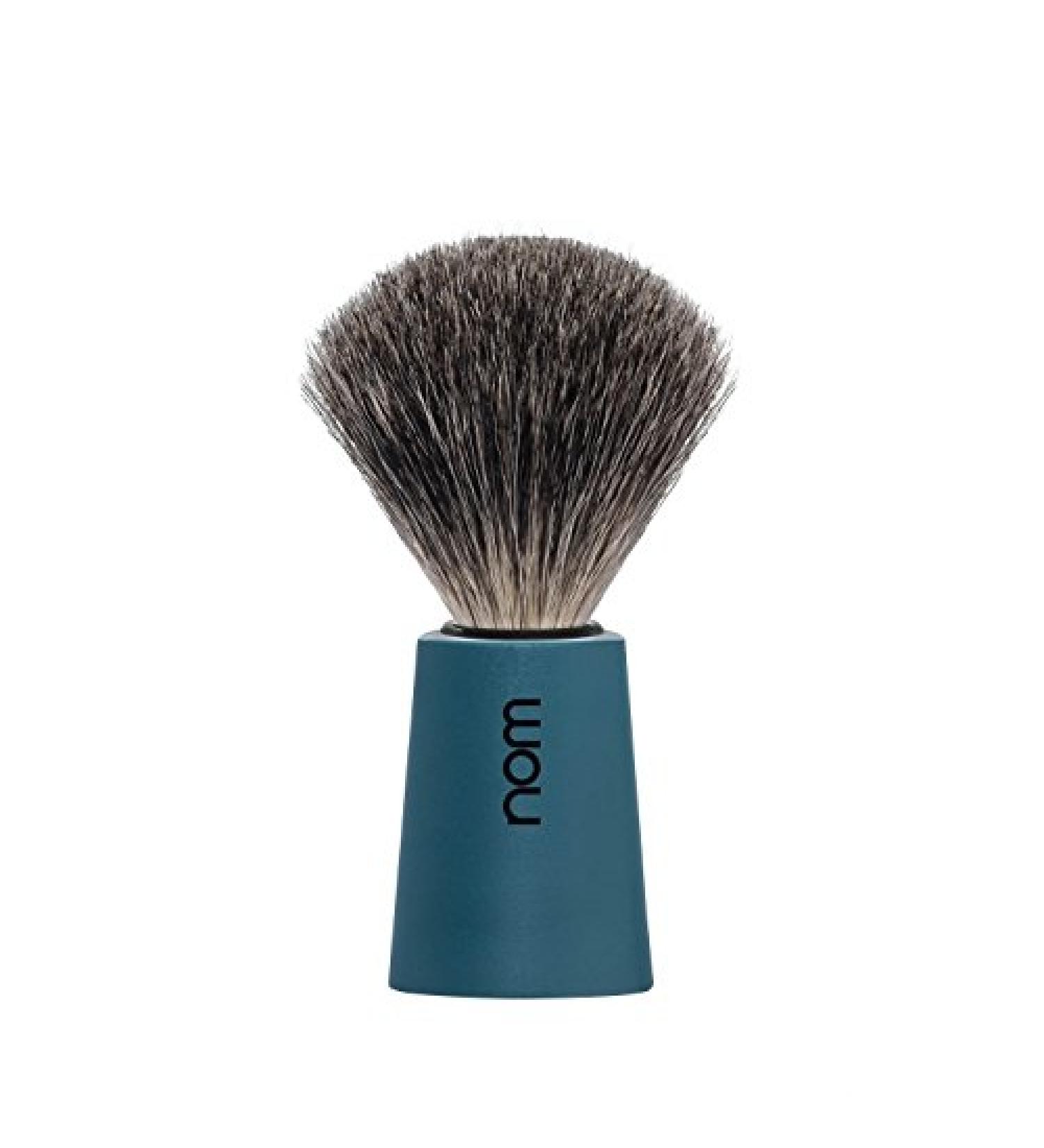 nom - Shaving brush - CARL series - Pure badger hair - Plastic petrol