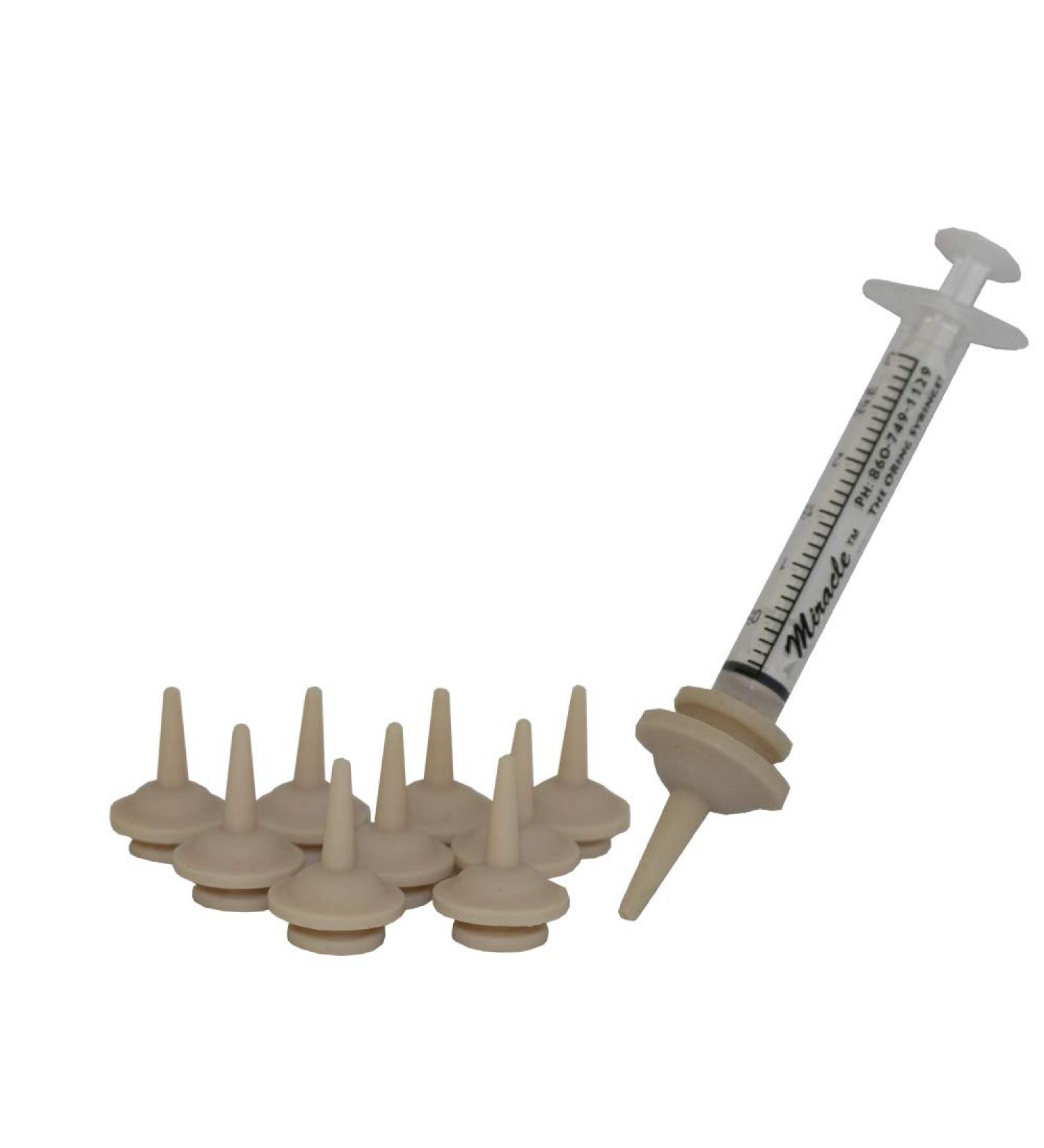 THE MIRACLE NIPPLE for Pets, Original Pkg/10 with Miracle Brand Oring Syringe