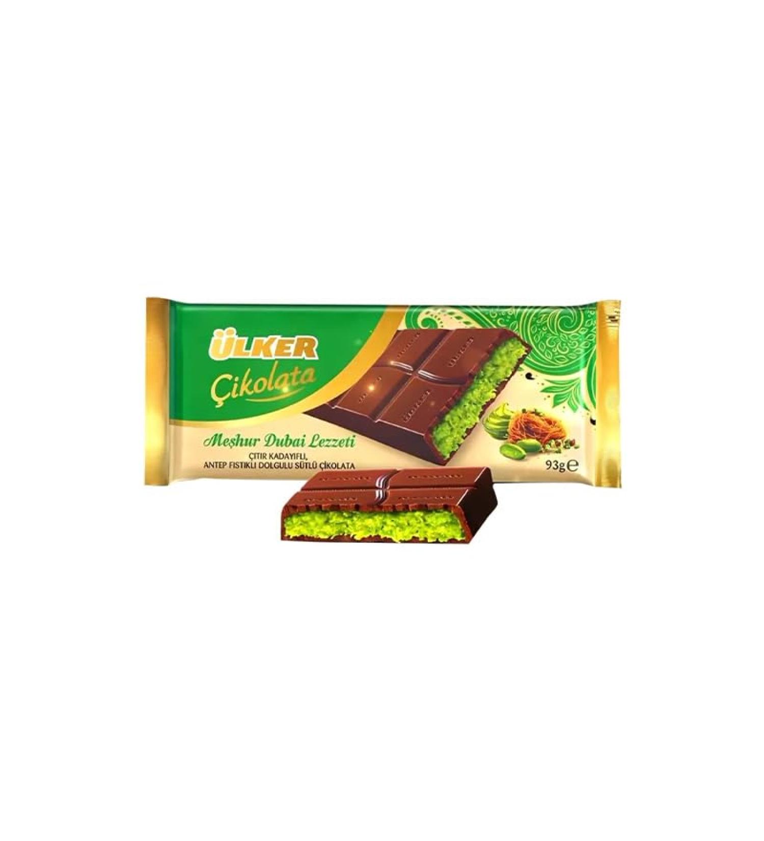 Generisch CandyFox.de - lker Dubai Chocolate 93 g - Original Dubai Chocolate with Kunefe and Turkish Pistachios (10 pieces)