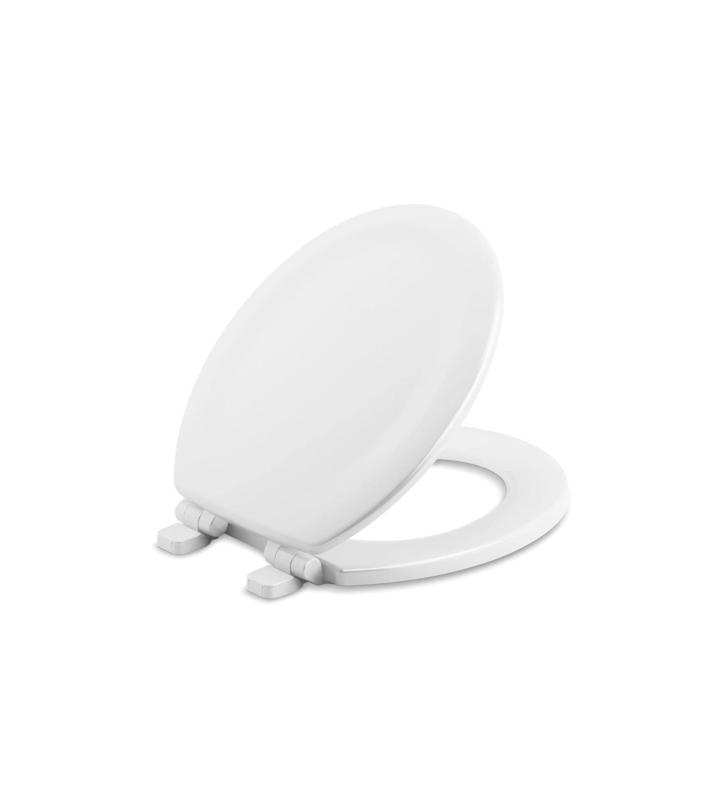 KOHLER Stonewood Quiet-Close Round-front  Slow-Close  Wood  White toilet seat  K-20467-0  White White Rounded Stonewood - Buy Online on GoSupps.com