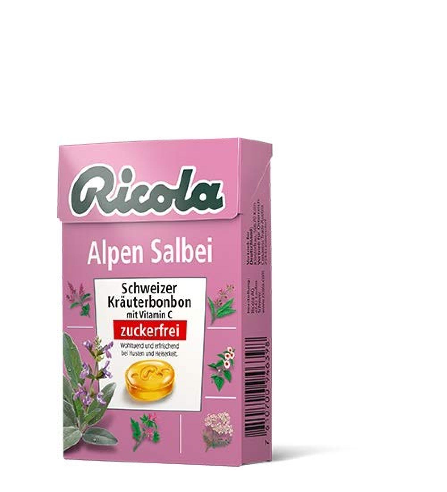 Ricola Alpine Sage without sugar 50g 5-pack