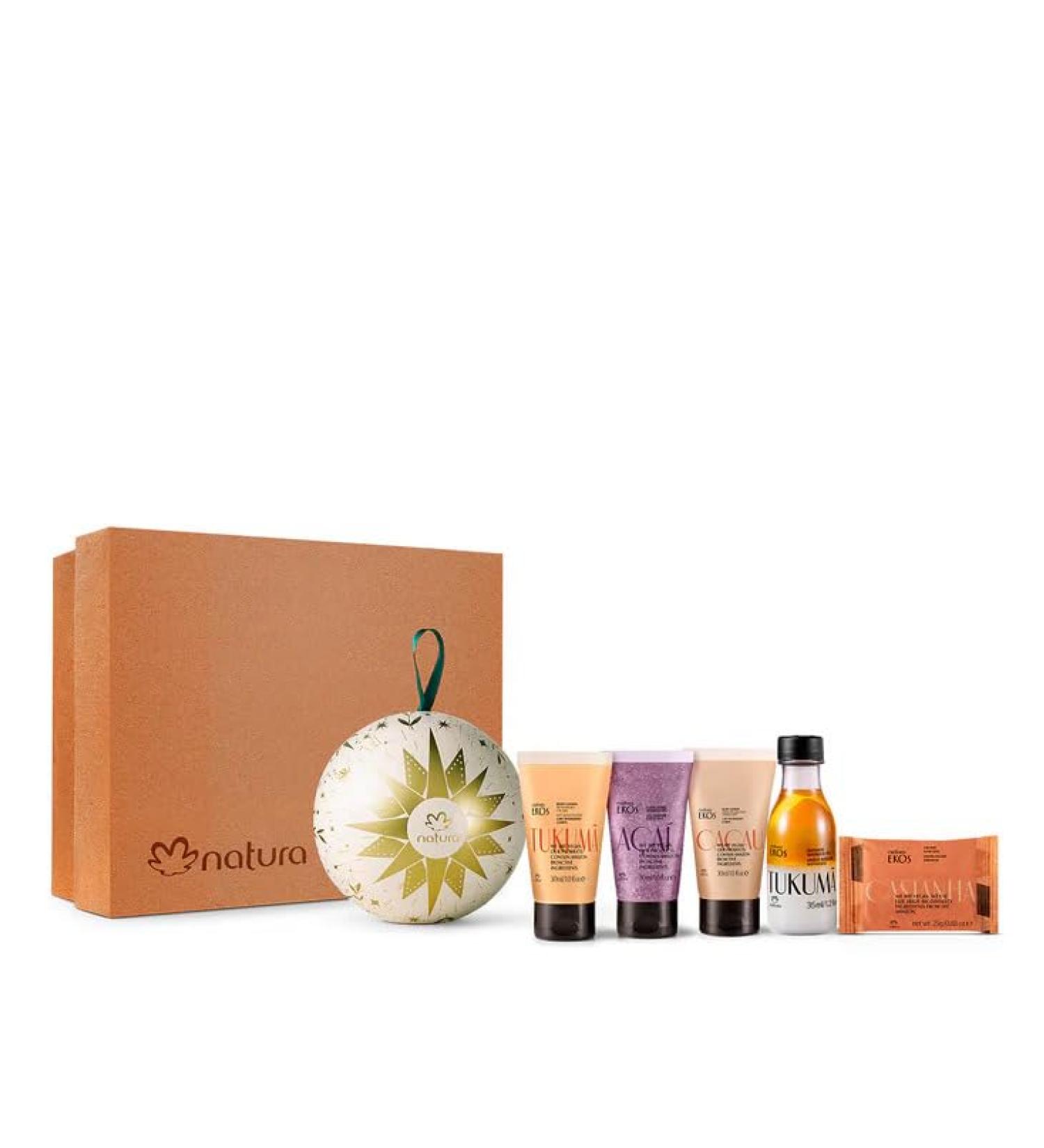 natura - Brazilian Beauty Ornament Stocking Stuffer Holiday Gift Set Body Lotion & Shower Gel Minis Vegan Eco-Friendly Christmas Ornament Gift Box