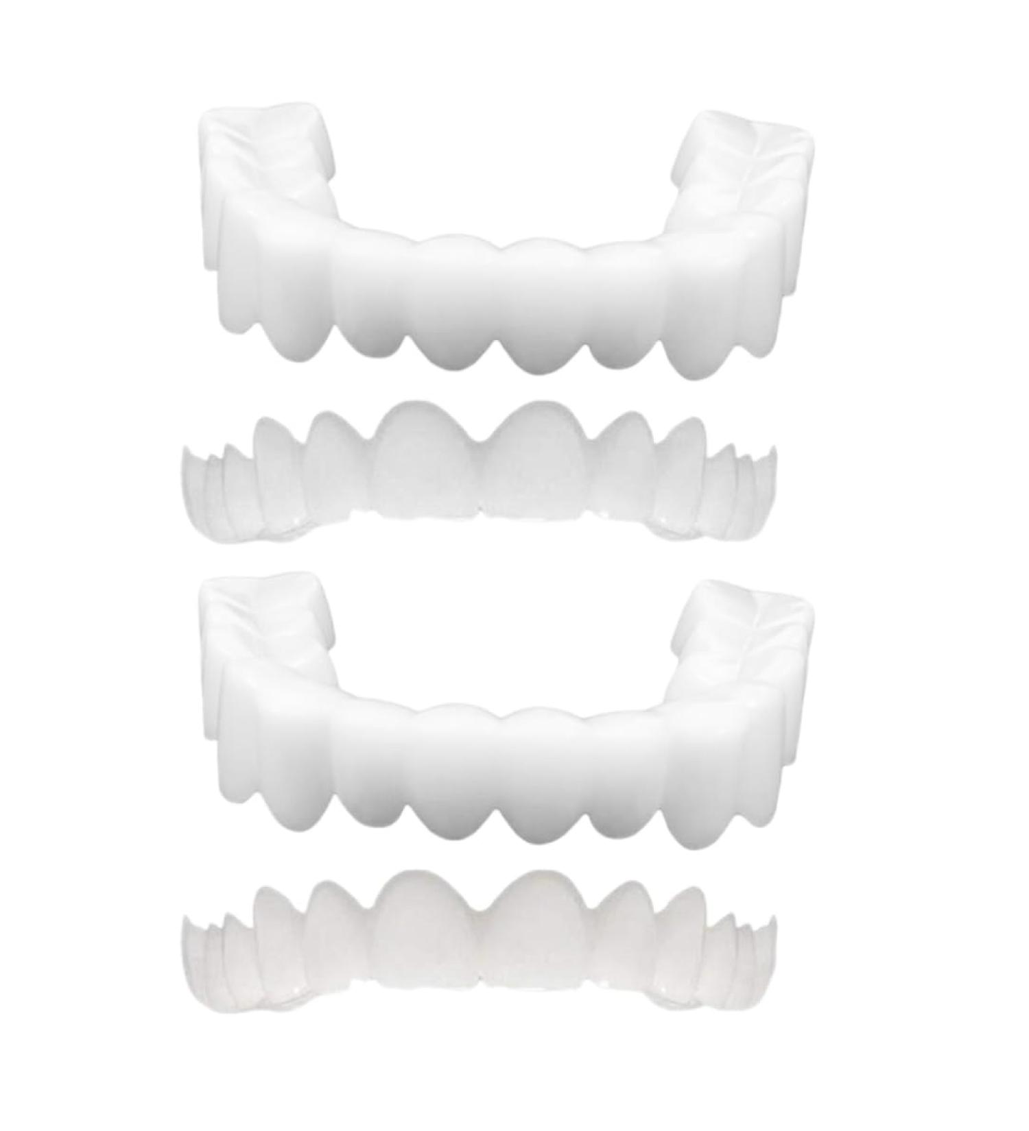 Buy Instant Cosmetic Dentures - 2 Pairs Temporary Veneer Teeth for Upper & Lower | Comfort Fit One Size 111 - Worldwide Shipping - Buy Online on GoSupps.com