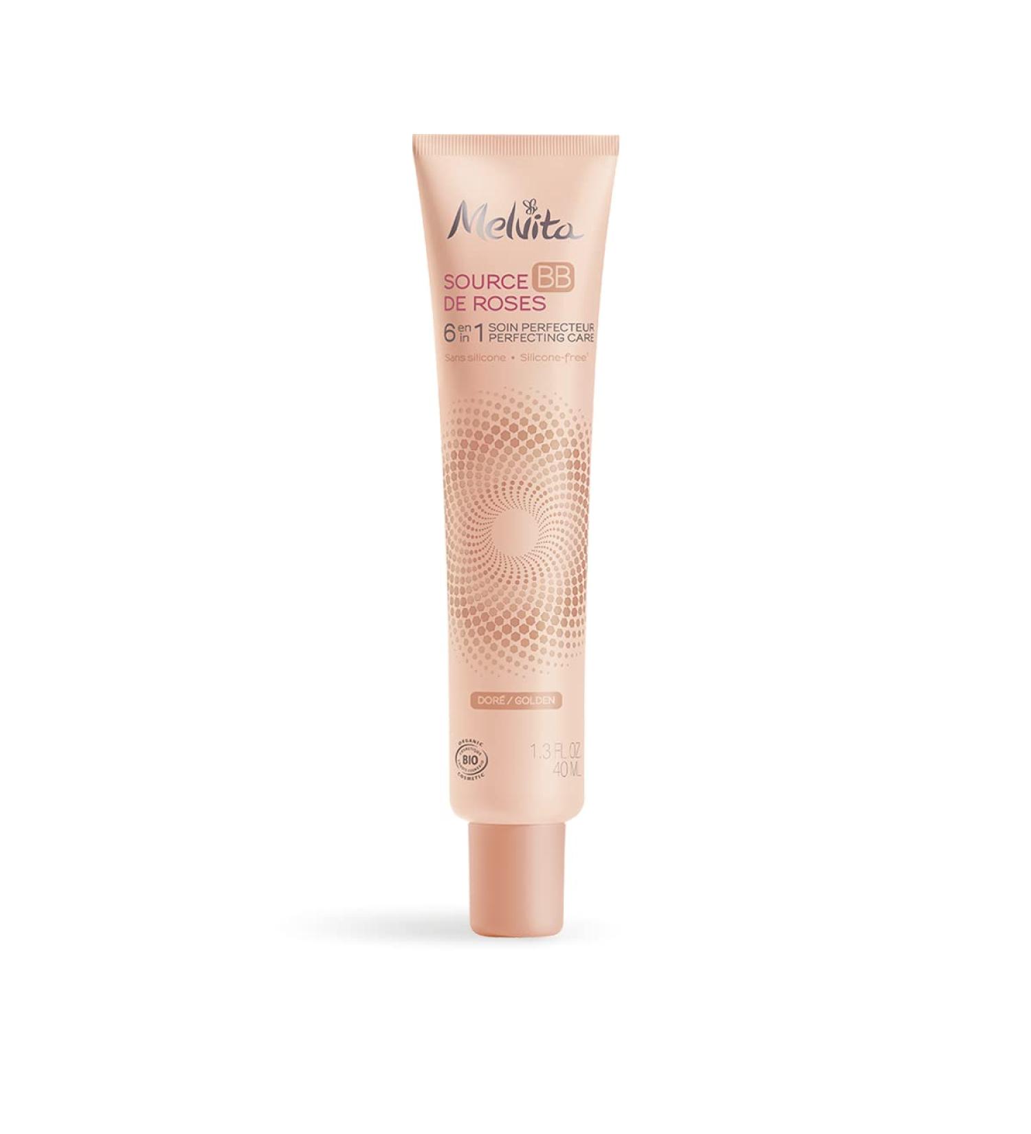 Melvita BB Cr me Source de Roses Gold | 100% Natural Bio-Certified Silicone-Free | 6-in-1 Natural Coverage - 40ml Tube - Buy Online on GoSupps.com