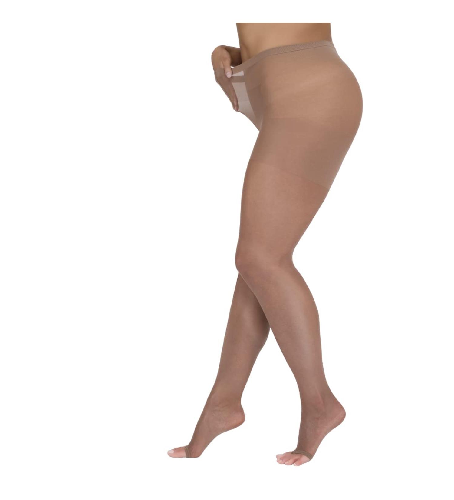 Sarah Borghi Women's Plus Size 15 Den Tights - Open Toes Thigh Anti-Rubbing Made in Italy - 3XL Camel - Buy Online on GoSupps.com