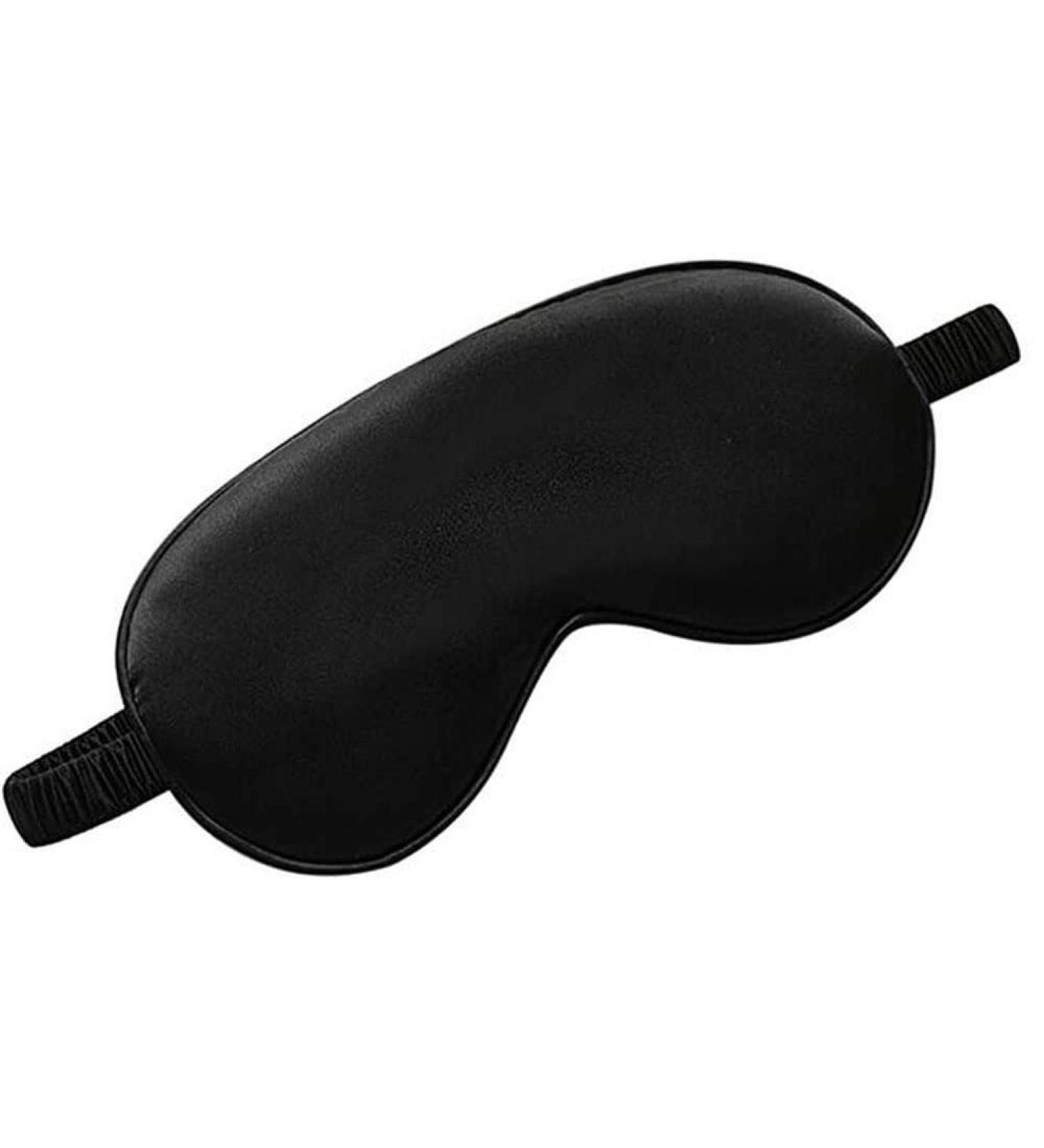 Silk Eye Mask - Adjustable Satin Blackout Sleeping Mask for Men & Women - Comfortable Blindfold in Black - Buy Online on GoSupps.com