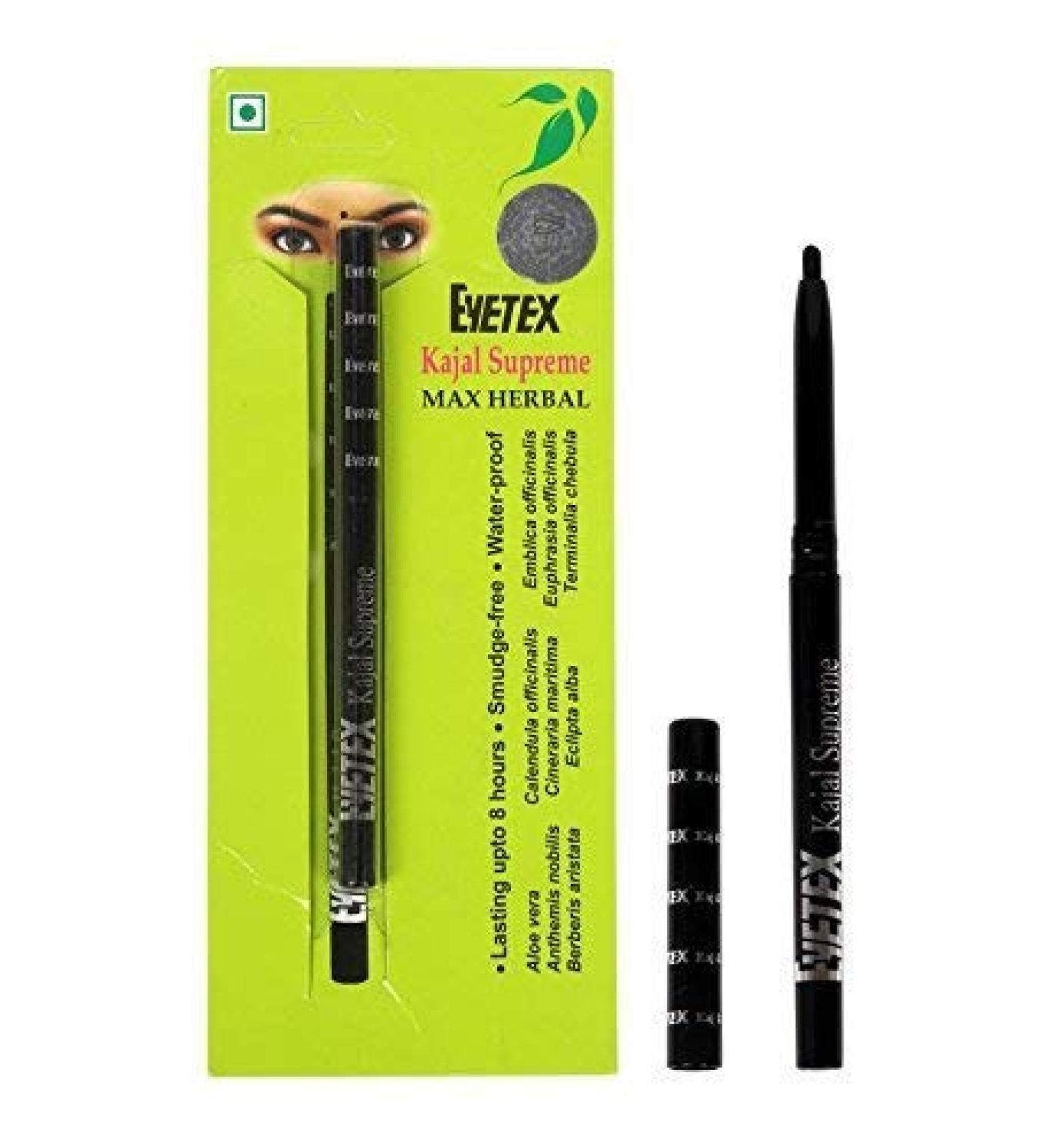 Eyetex Kajal Supreme Max Herbal - Long-lasting 0.35g Kajal for Intense Definition - Buy Online on GoSupps.com
