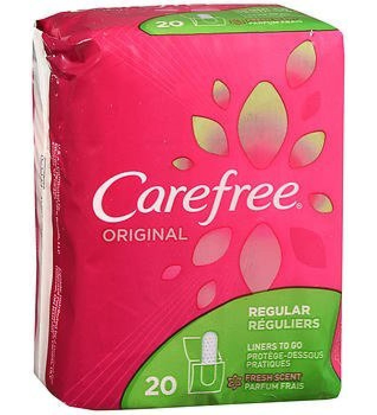 Carefree Original Regular to-Go Pantiliners Fresh Scent 20 ea (3 Pack)