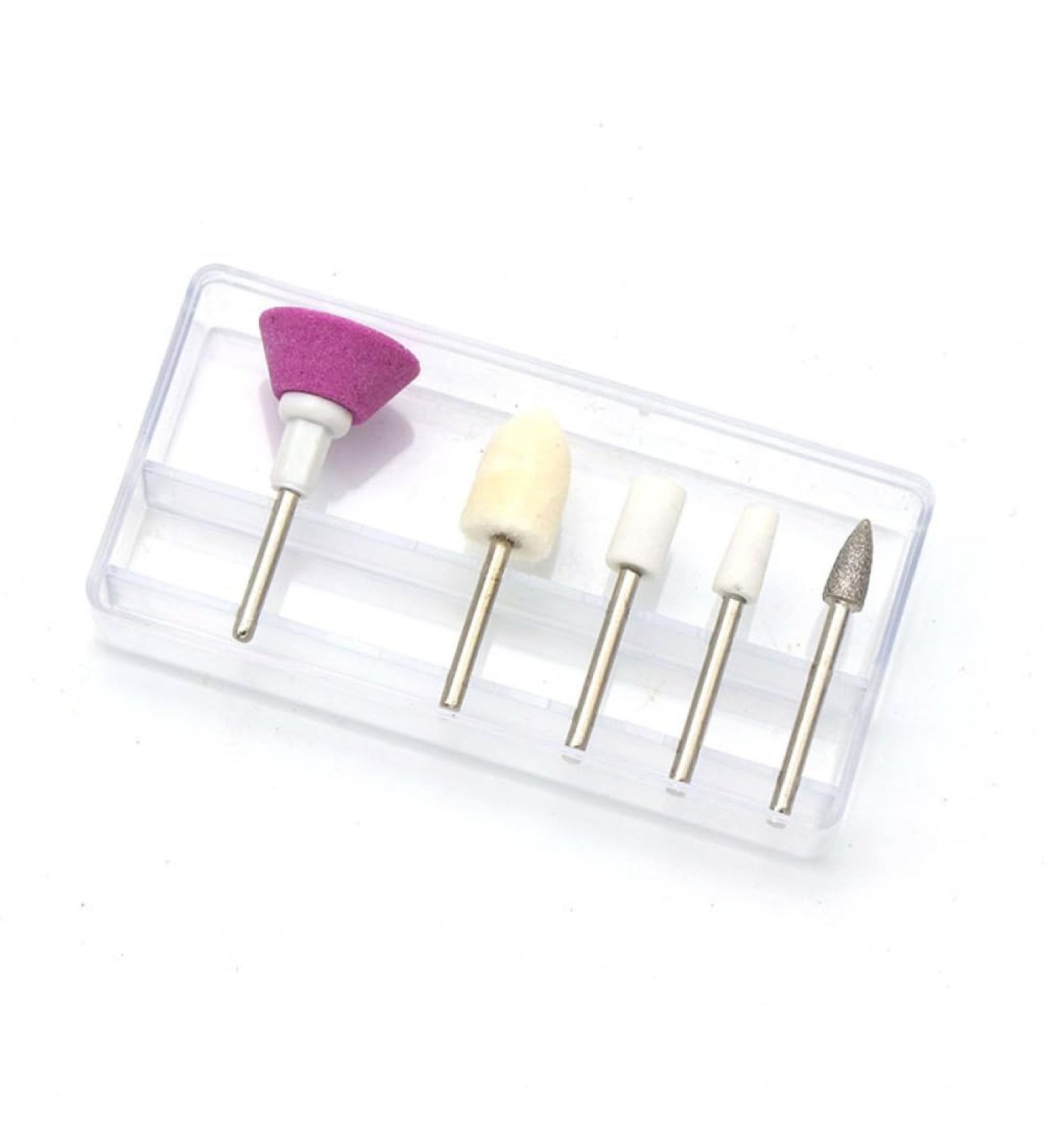 5 Pieces Nail Drill Bits Set - Ceramic Wool and Metal Acrylic Cuticle Polishing Cleaning Bits Electric Nail Files Accessories Manicure Pedicure Tool - Buy Online on GoSupps.com