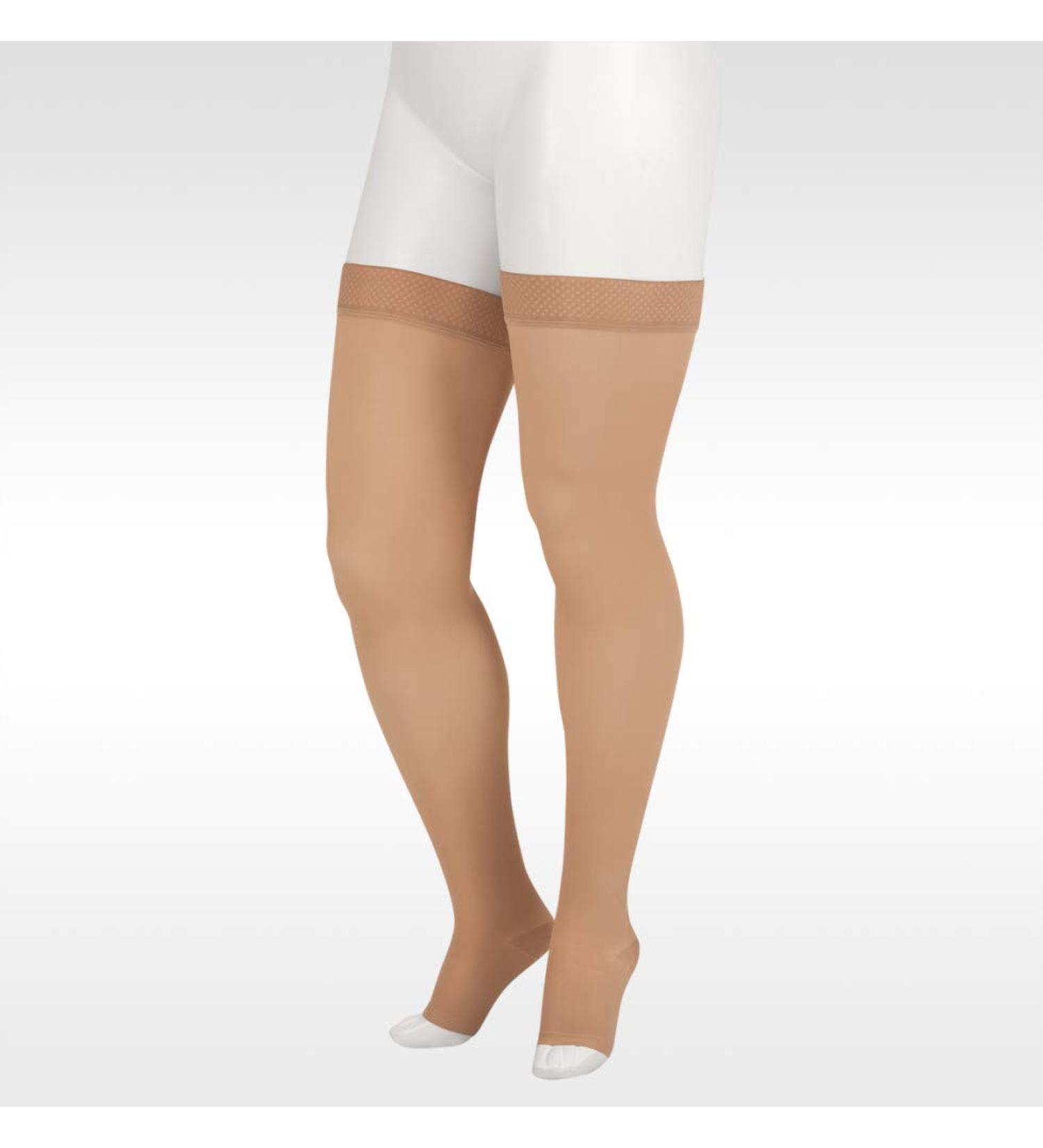 Juzo Soft 2001 Thigh-High Compression Stockings - 20-30mmHg Open Toe Beige Size 3 (III) - International Shipping Available - Buy Online on GoSupps.com