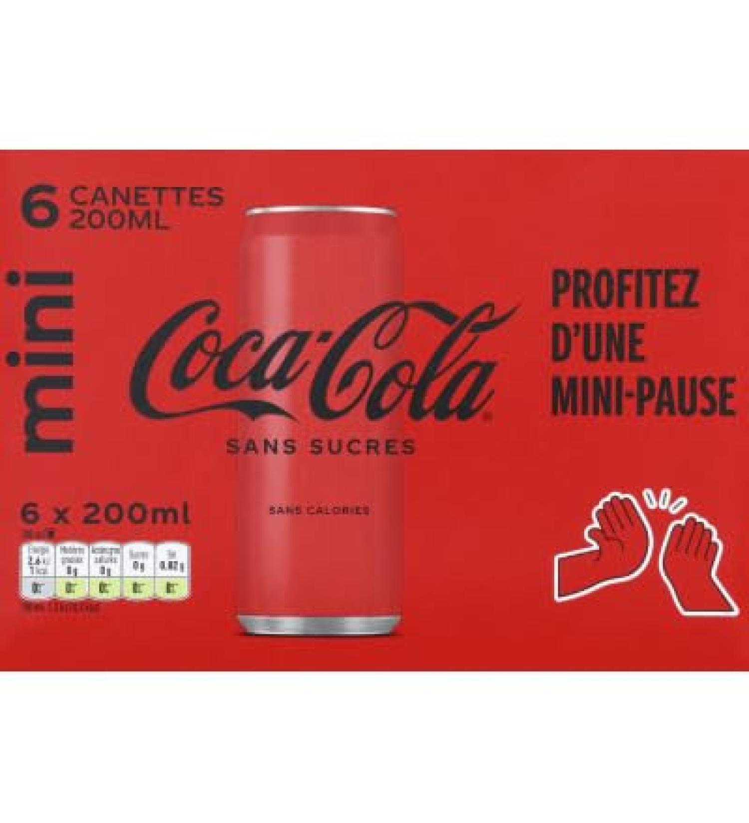 Coca-Cola Slim Mini Sugar Free Cans, 6 x 20cl