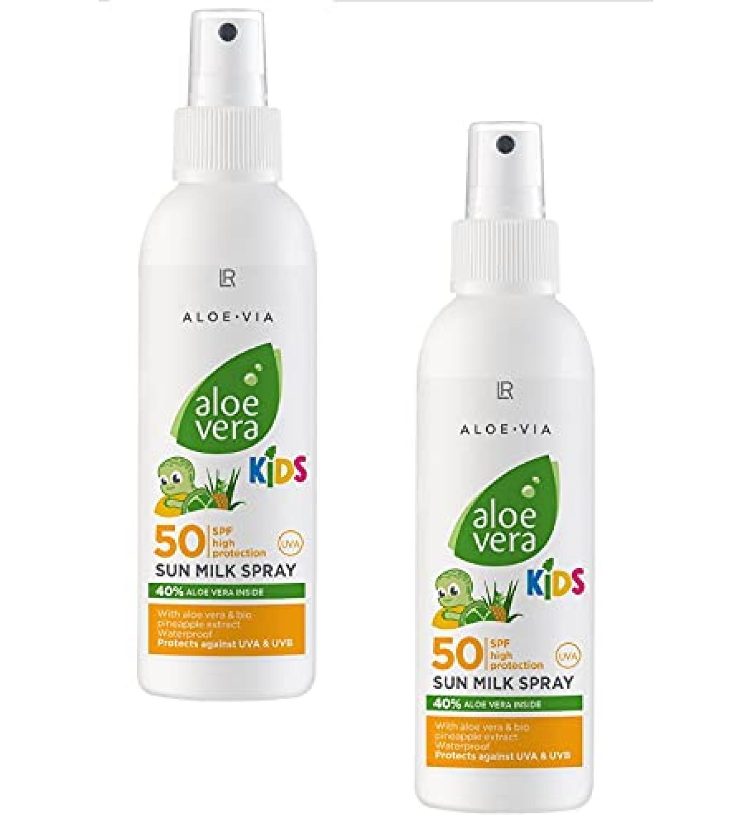 LR Aloe Vera Kids Sun Milk Spray SPF 50 (2 x Kids Spray) 150 ml (pack of 2)