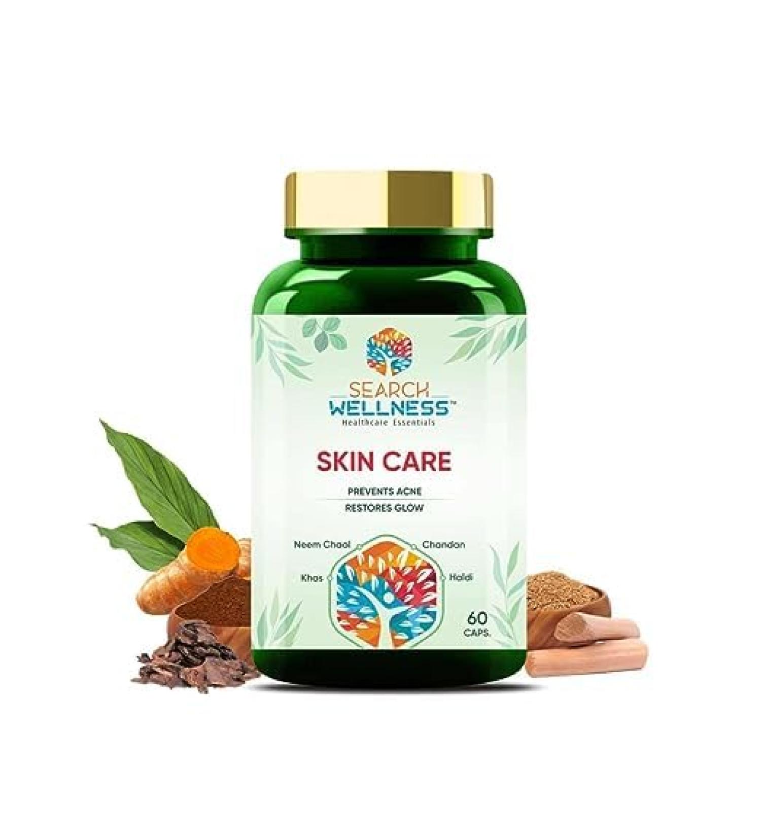 Ayurvedic Skin Care Capsules for Blood Purification and Healing | Natural Herbal Formula for Acne, Pimples, and Skin Health - 60 Capsules - Buy Online on GoSupps.com