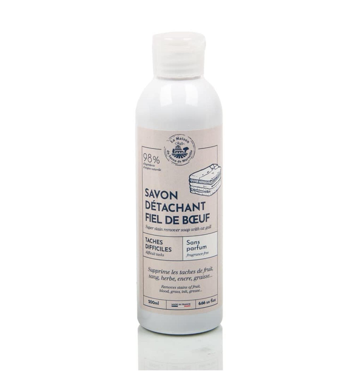 Maison du Savon de Marseille - French stain remover liquid with Ox Gall - Fragrance free - 200ml