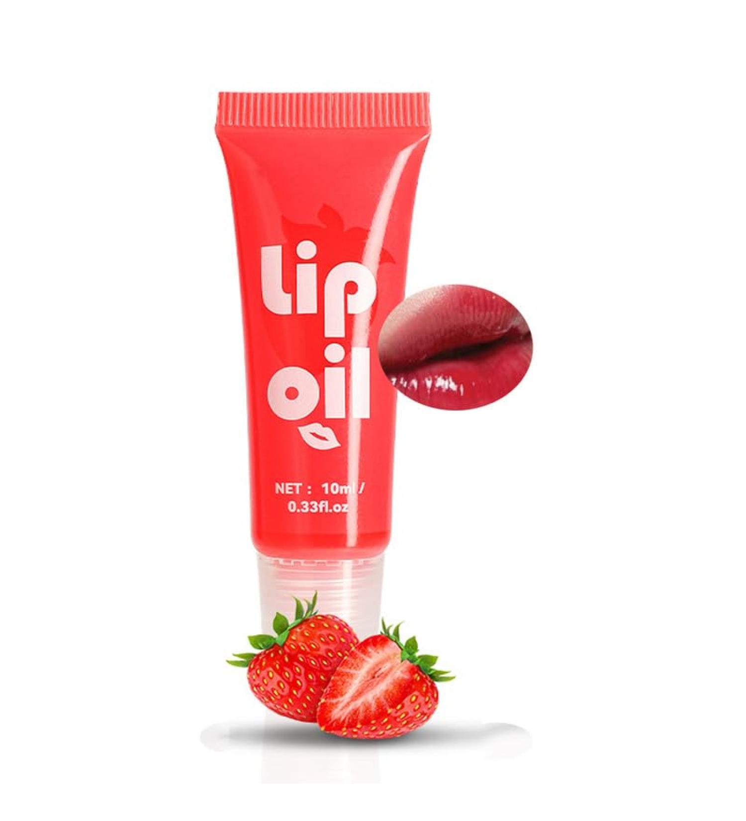Strawberry Lip Oil | Glossy Hydrating Lip Gloss & Balm | Fruity Flavors Lip Care | Long-lasting Moisturizing Lip Plumper | International Shipping - Buy Online on GoSupps.com
